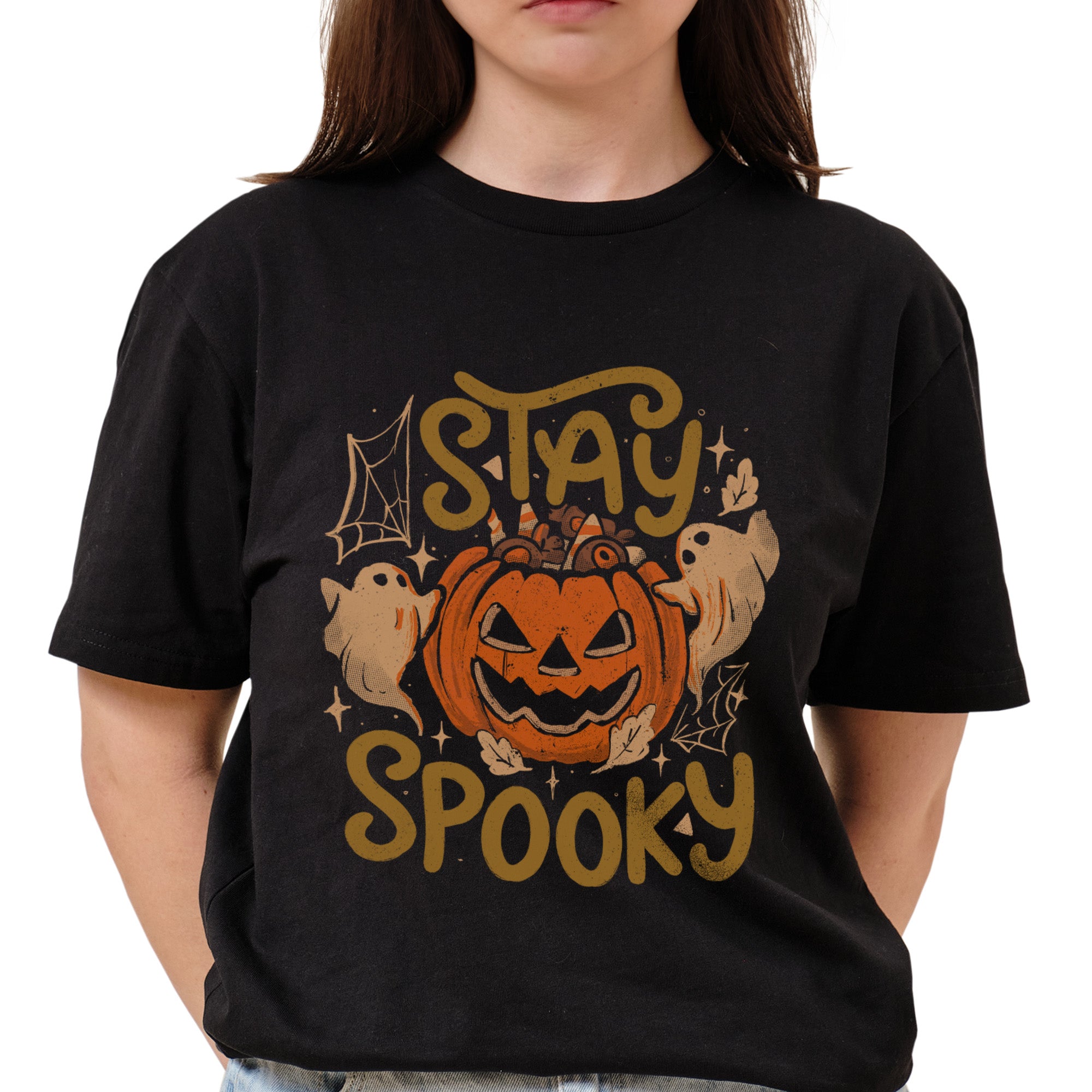 Stay Spooky - Dark Cute Evil Halloween Pumpkin T-Shirt