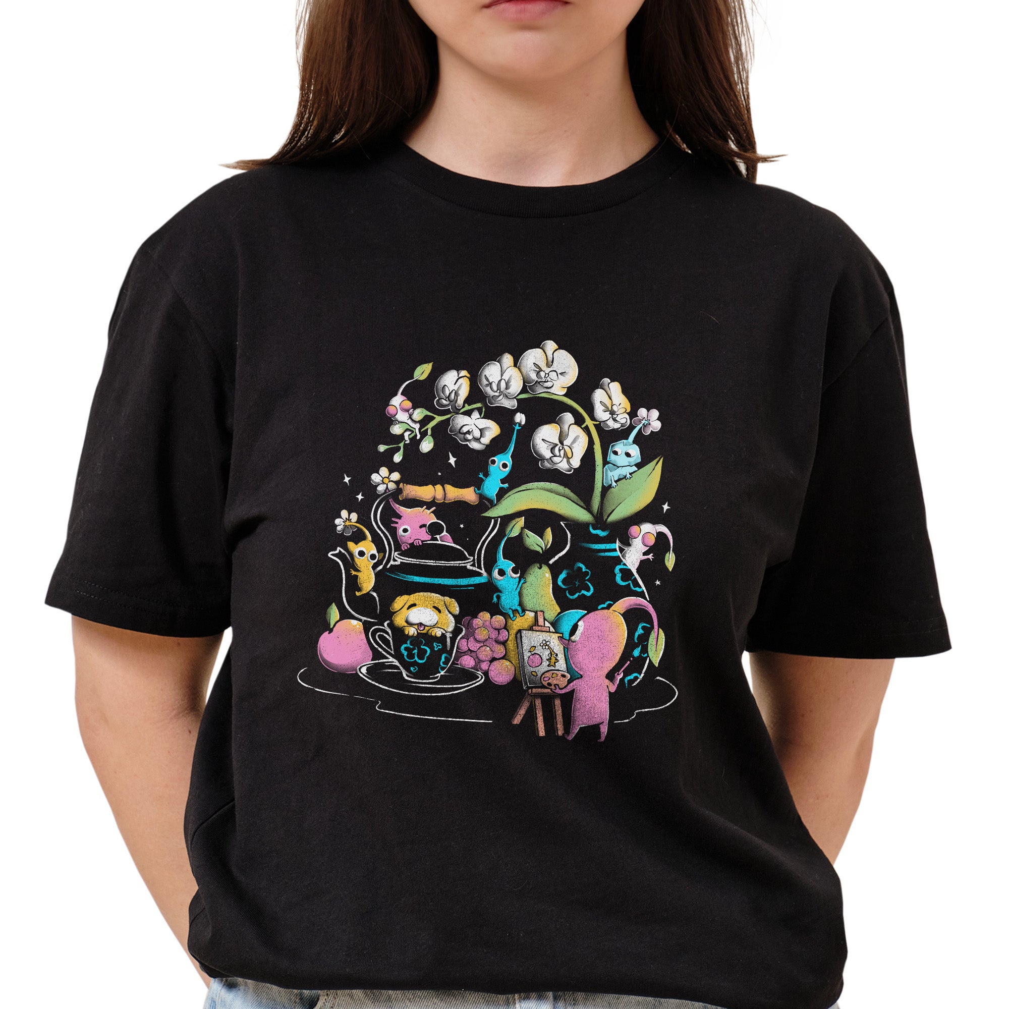 Tiny Artists Geek Cute Video Game Plants Painting Gift T-Shirt