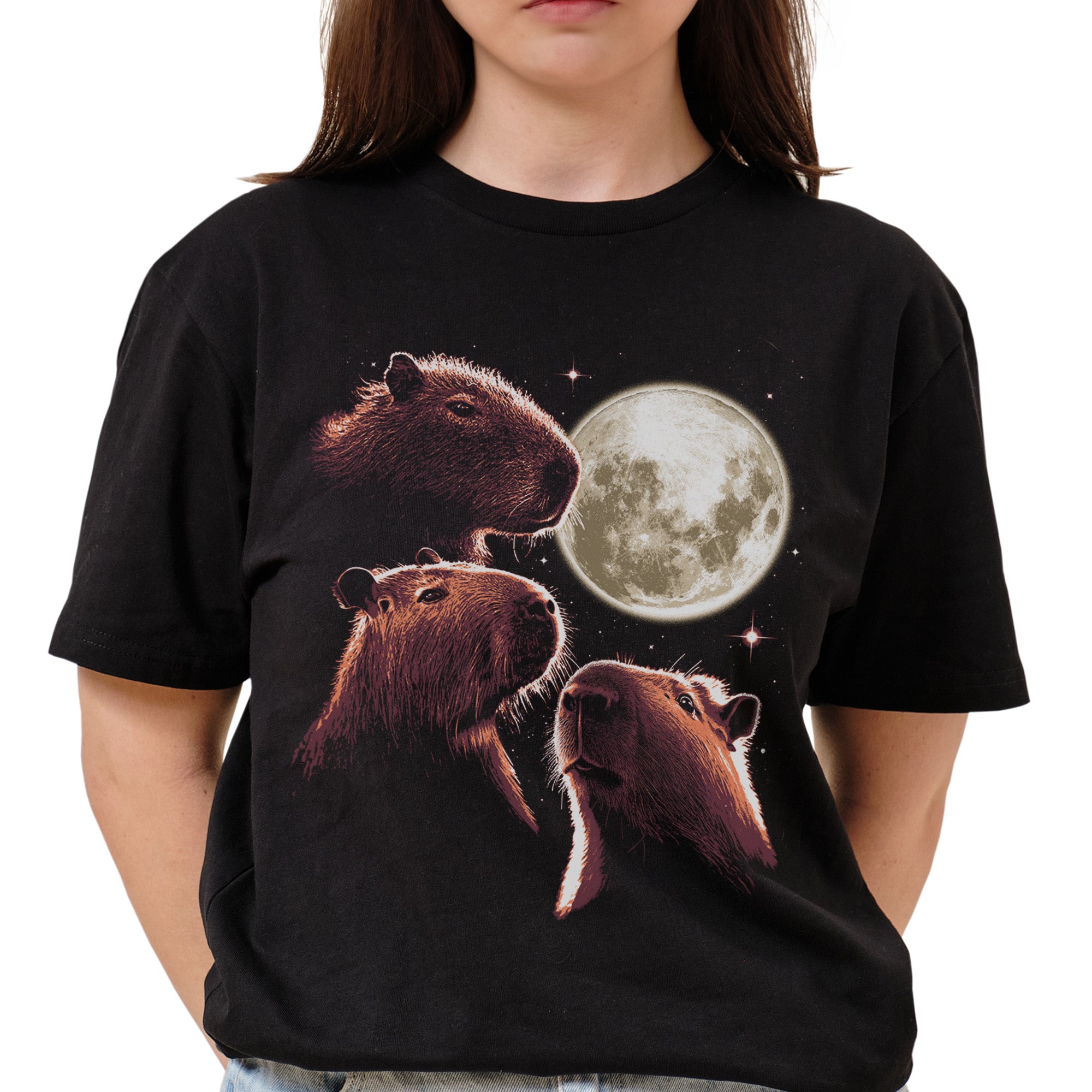 Three Capybara Moon T-Shirt