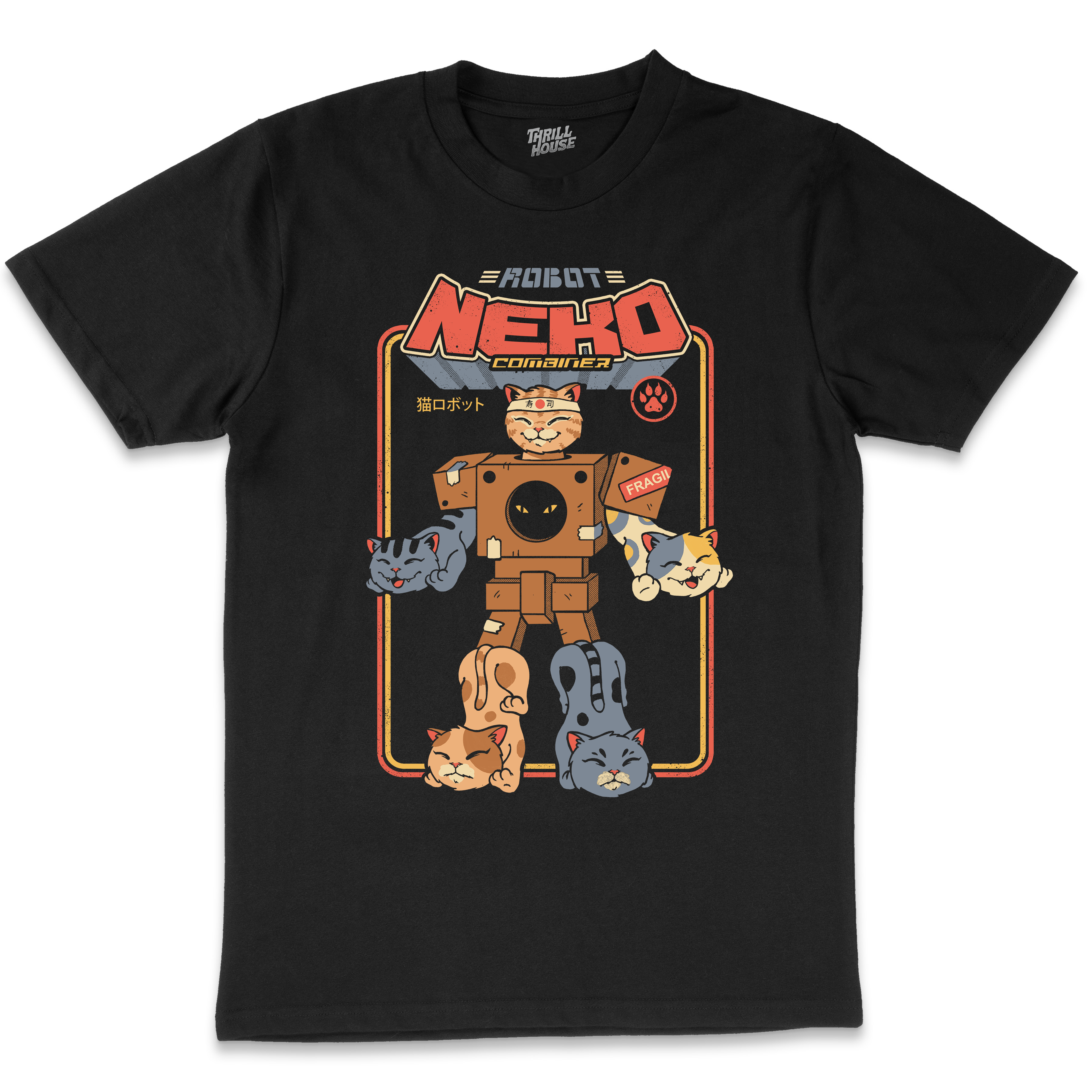 Robo Cat Combiner T-Shirt Australia Online Black
