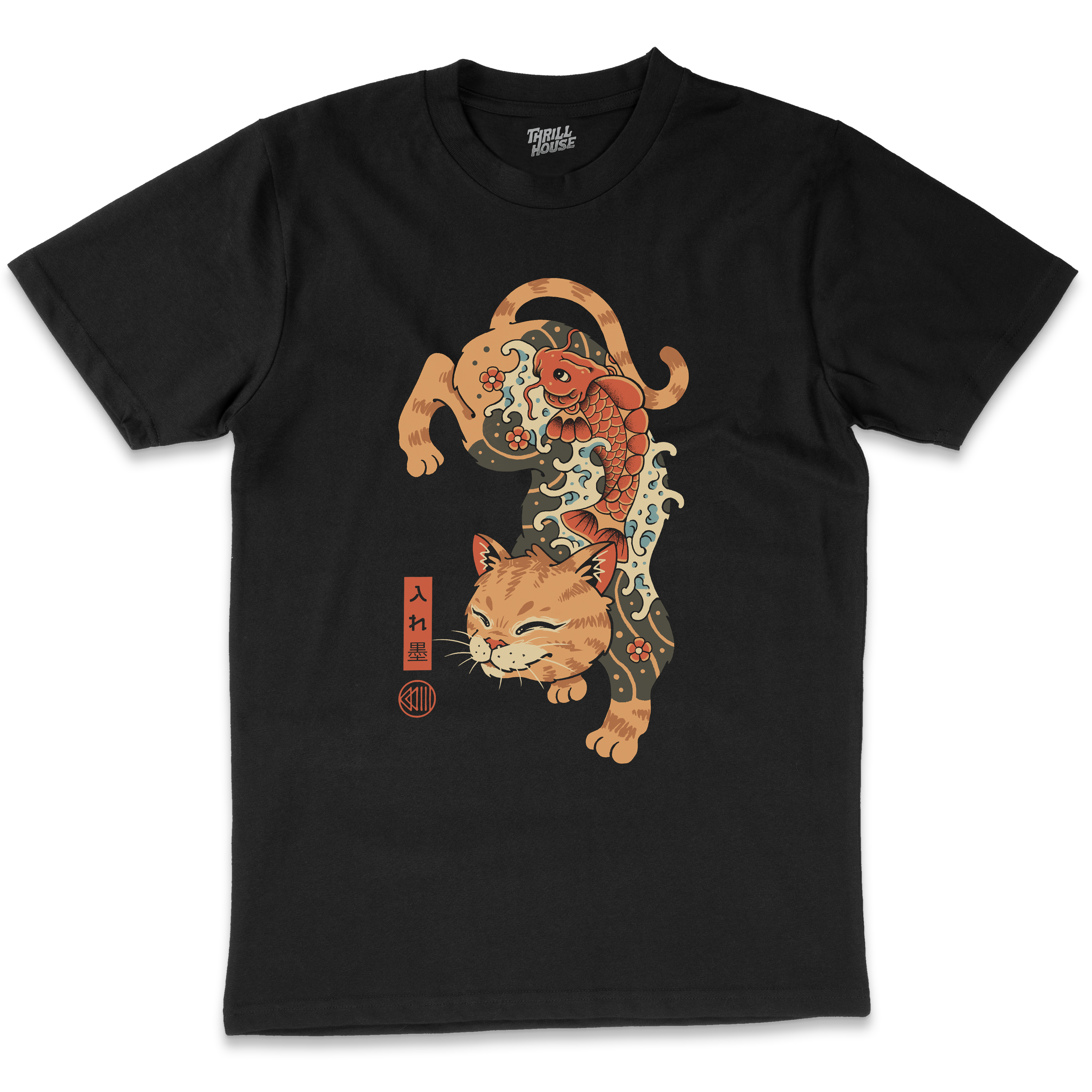 Koi Fish Cat T-Shirt Australia Online Black