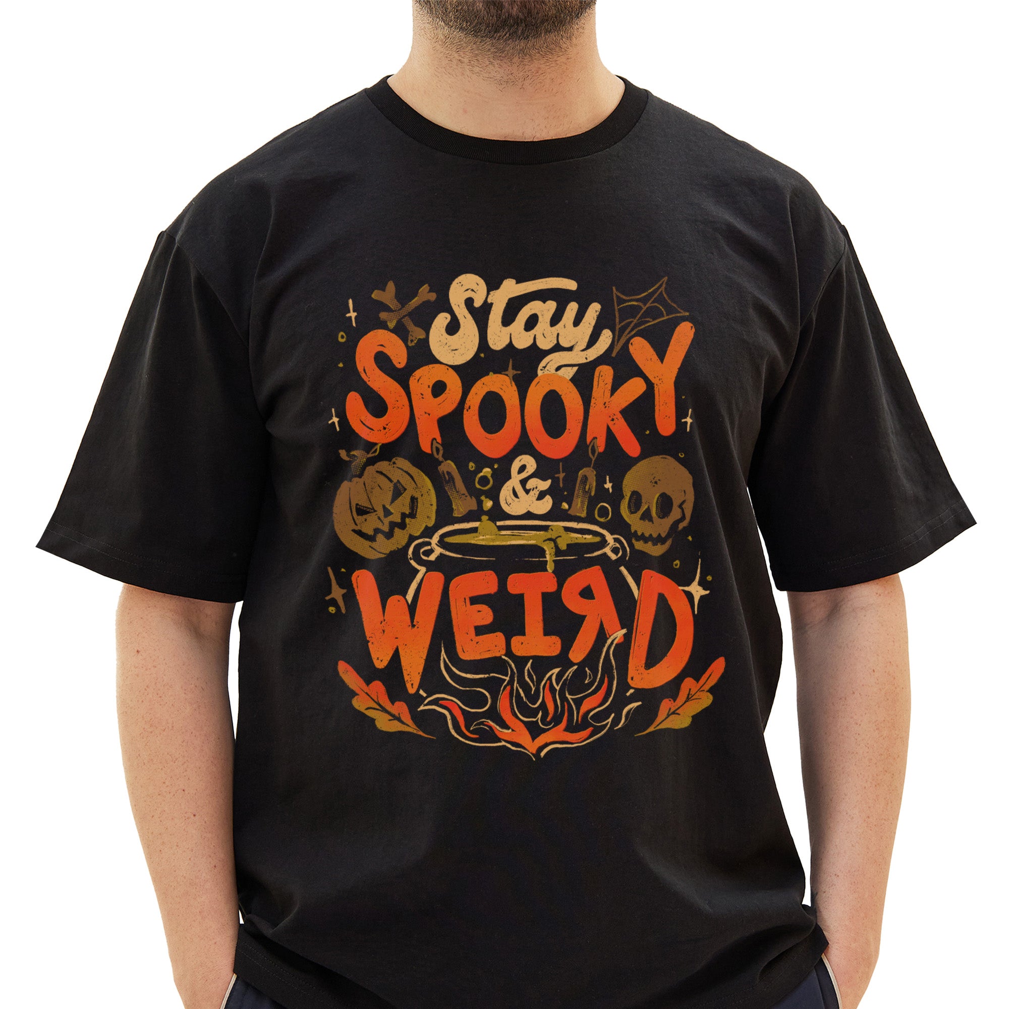 Stay Spooky and Weird - Dark Cute Evil Halloween Pumpkin T-Shirt
