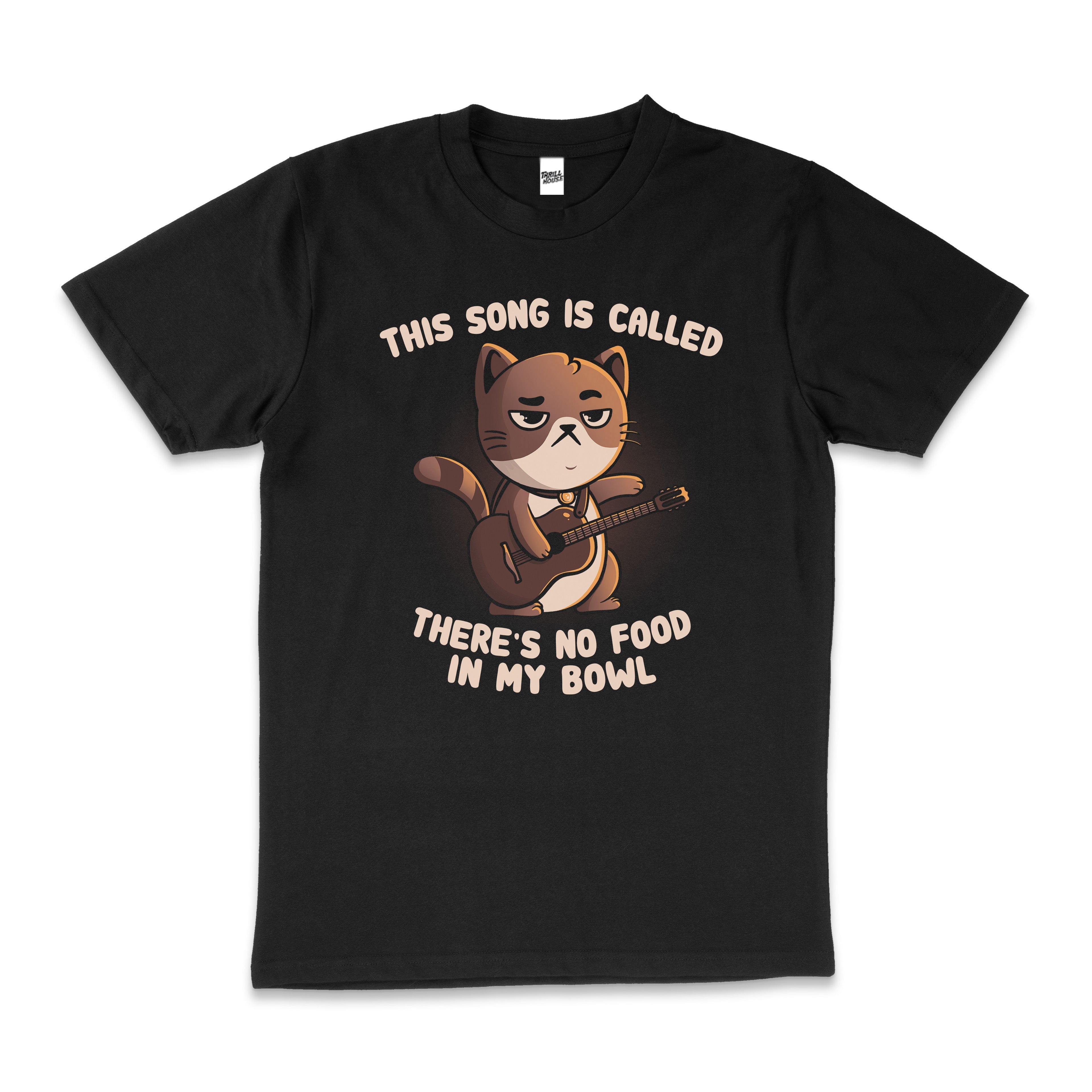 Cat Song Funny Kitten Slogan Food Pet Cute Design Cotton T-Shirt