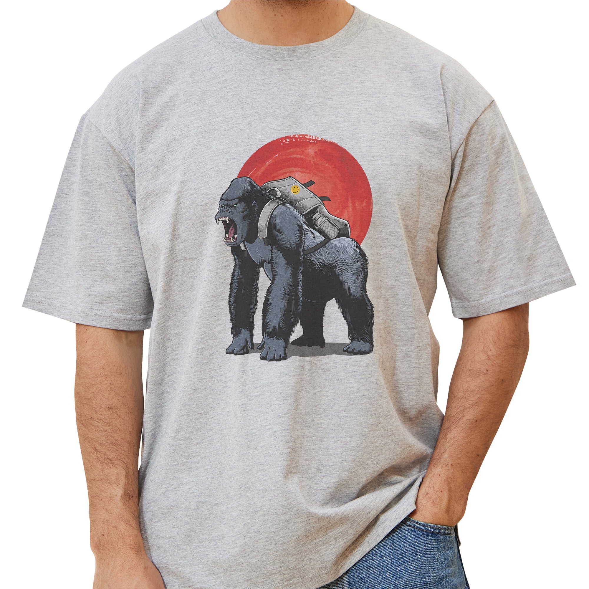 Silver Backpack Gorilla T-Shirt