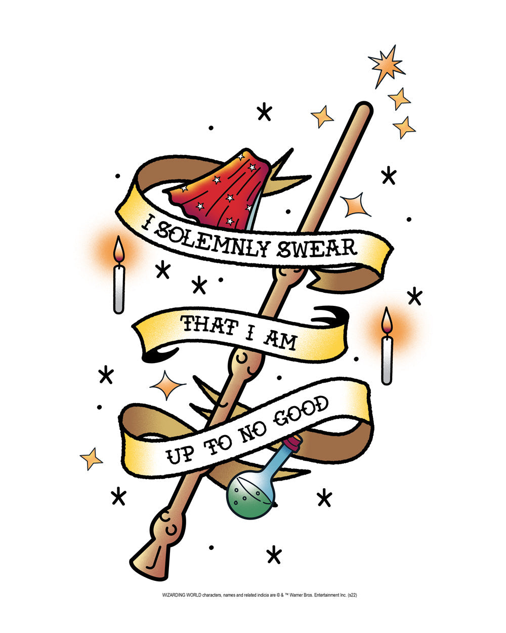 Harry Potter I Solemnly Swear That I Am Up to No Good Slogan Hogwarts Witchcraft Wizardry School Officially Licensed Cotton T-Shirt