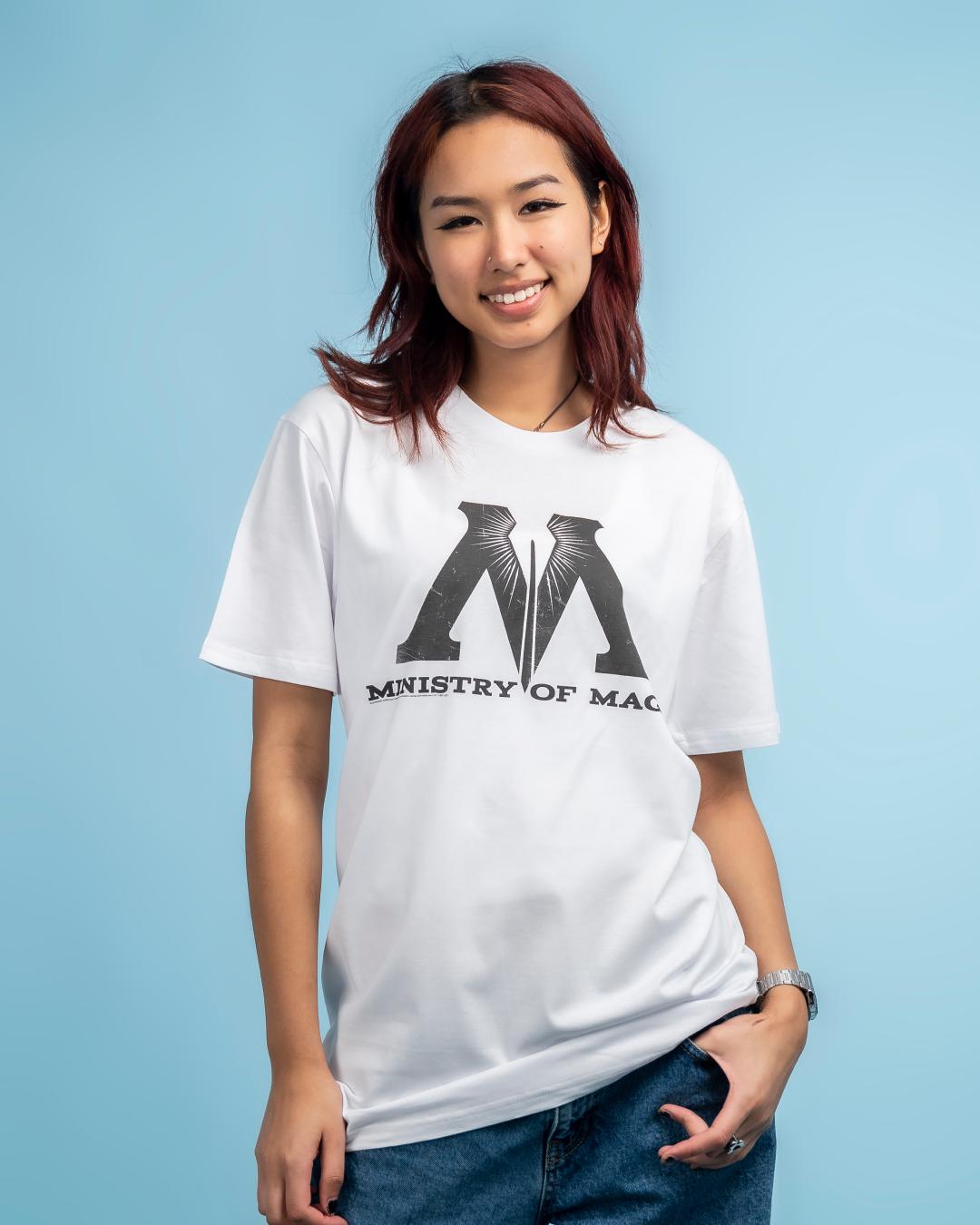 Ministry of Magic Logo T-Shirt Australia Online #colour_white