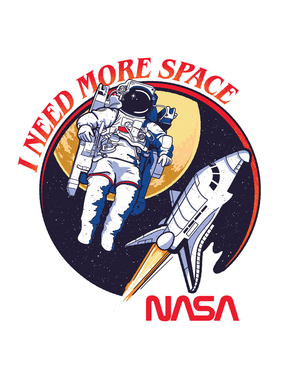 NASA I Need More Space USA Space Exploration Program Planets Solar System Geek Nerd Stripes Licensed T-Shirt