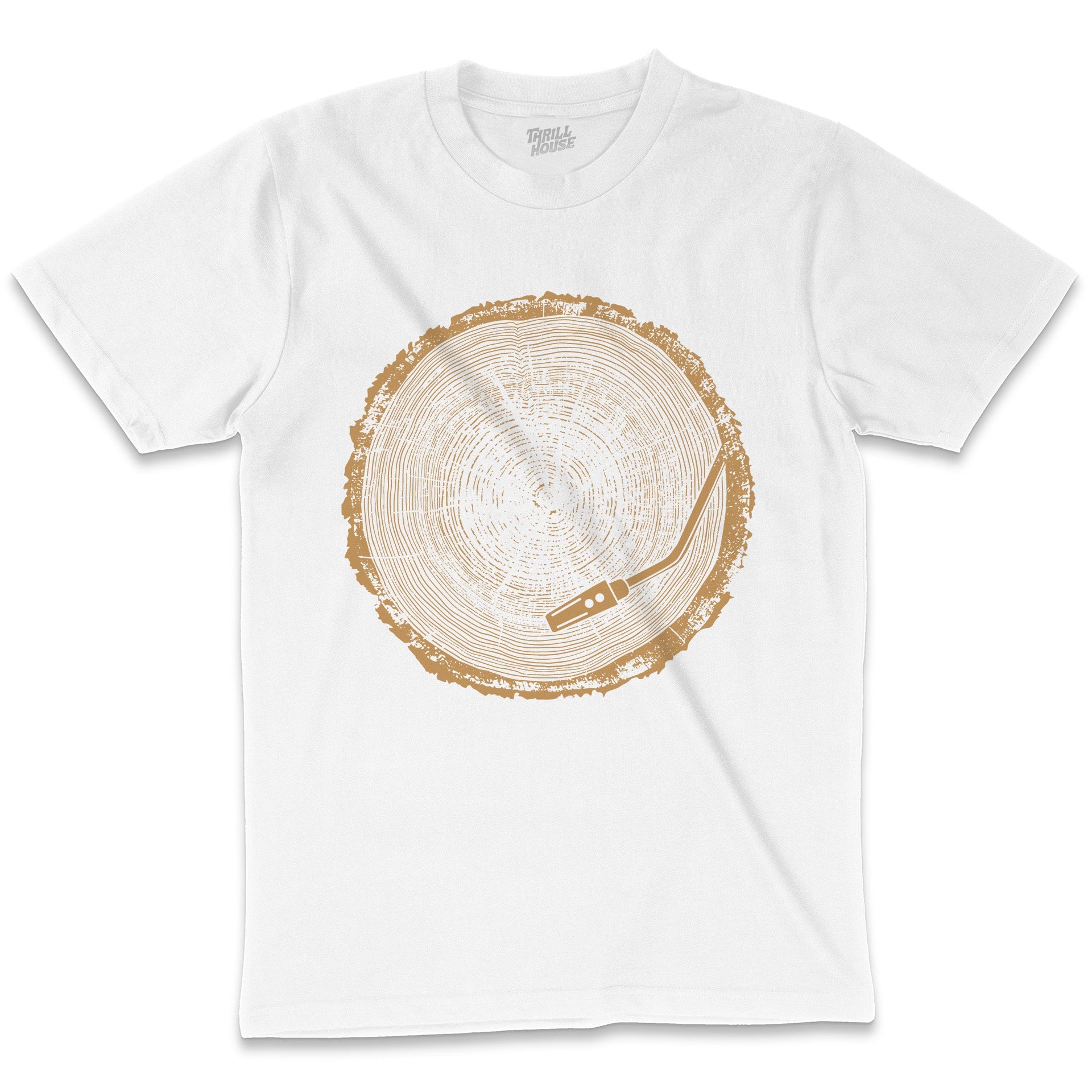 NTRL VNYL Artsy Record Vinyl Nature Wood Tree Cotton T-Shirt