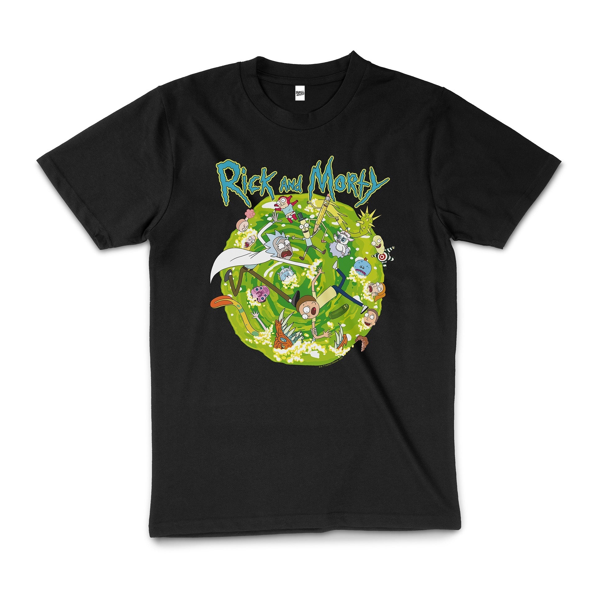 Rick And Morty Portal Collage Funny Rude Cartoon Licensed Cotton T-Shirt