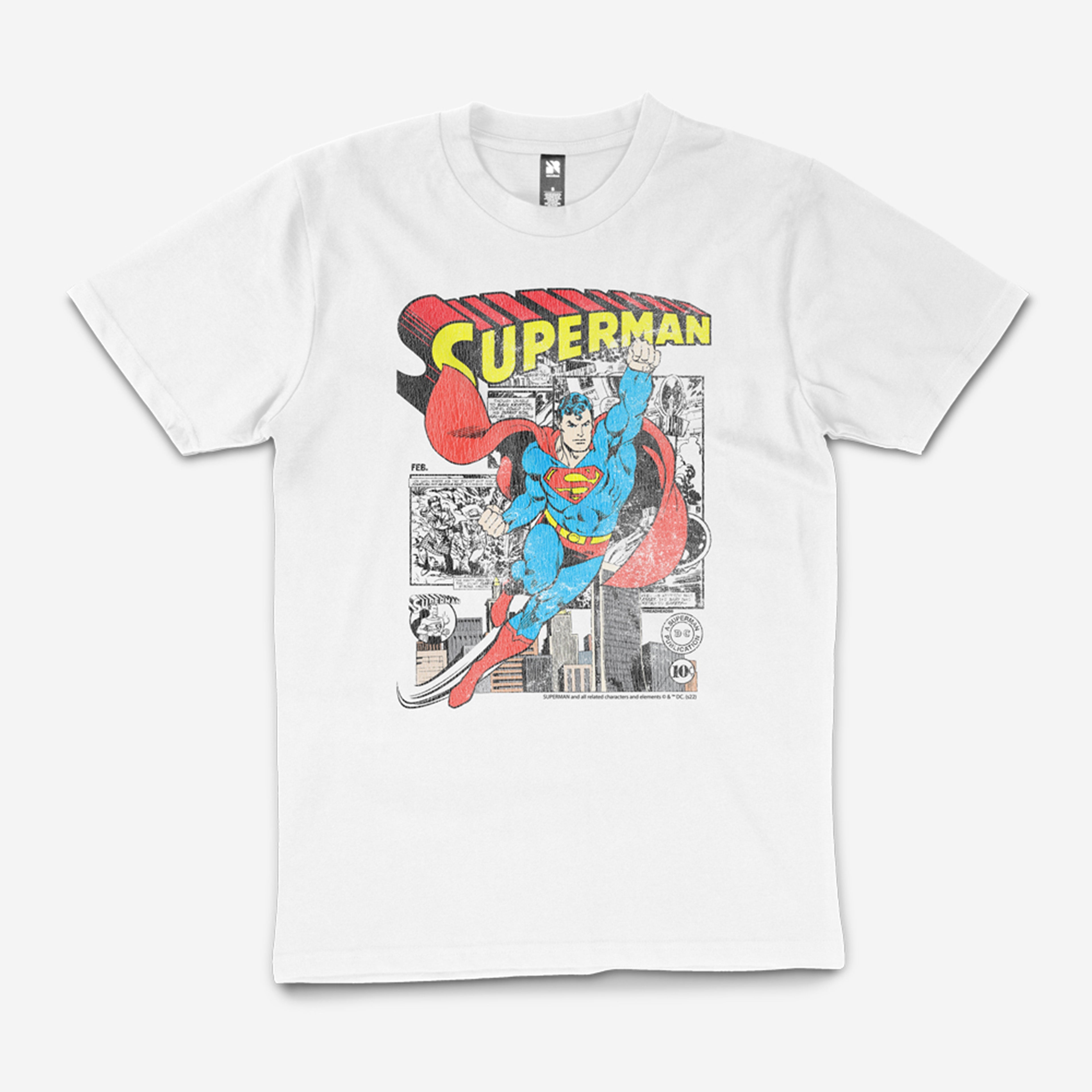 Superman DC Comics Superhero Retro Vintage Comic Cartoon Movie Comic Panel Cover Officially Licensed Man Of Steel T-Shirt