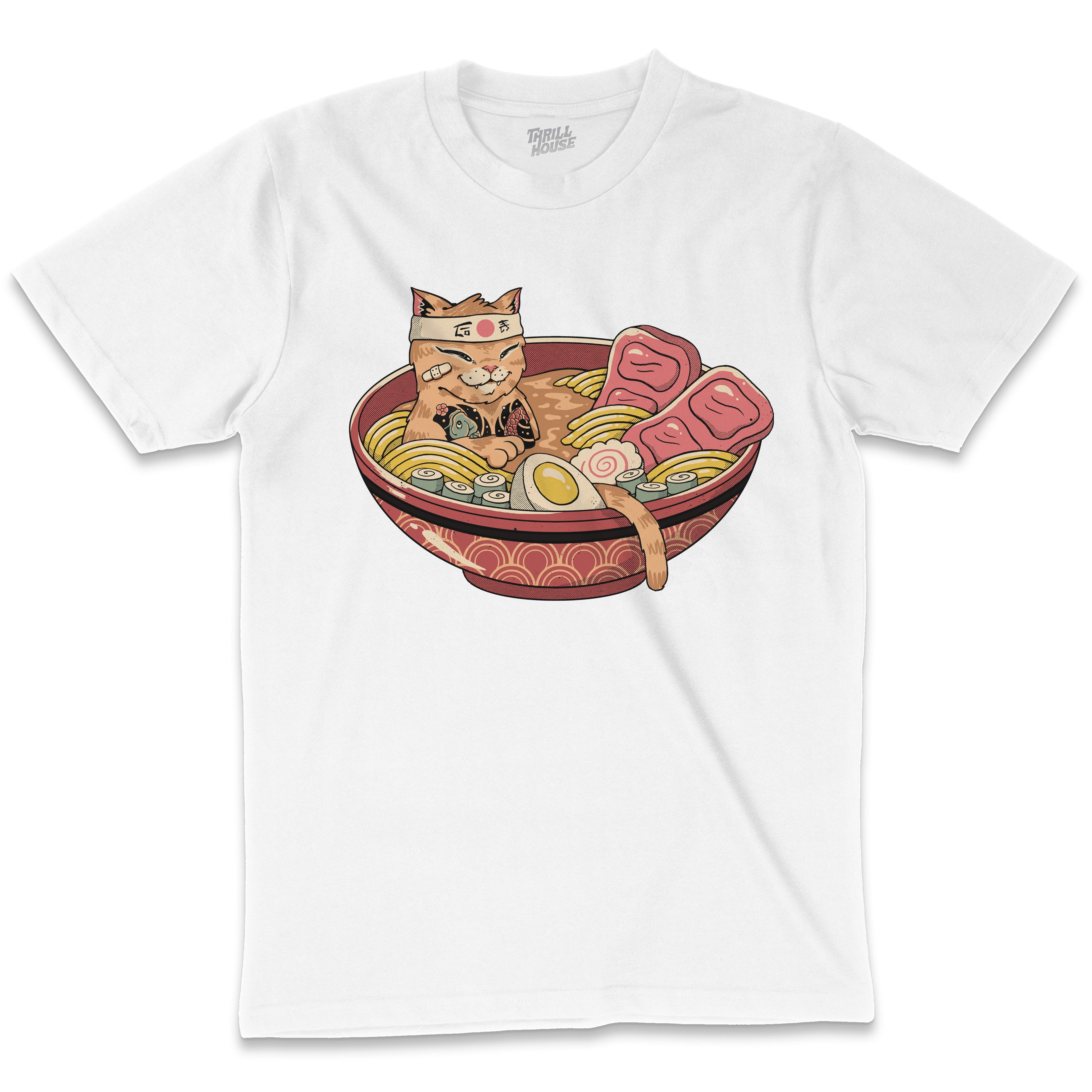 Ramen Meowster T-Shirt Australia Online White