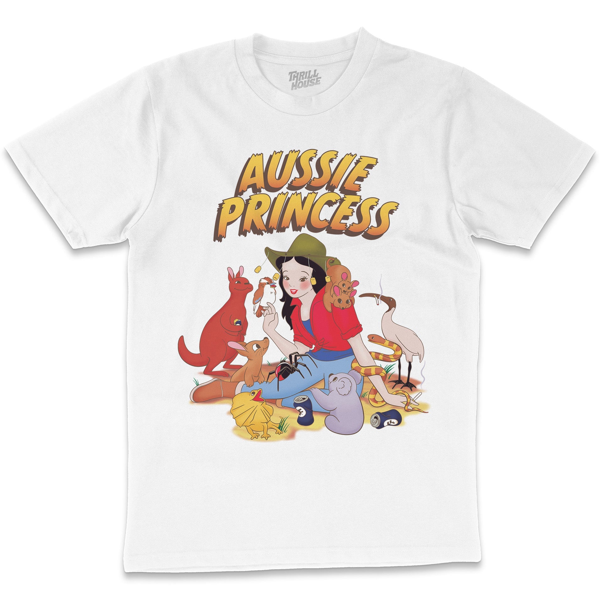 Aussie Princess Outback Bush Camping Nature Animals Cute Funny Cool Cotton T-Shirt