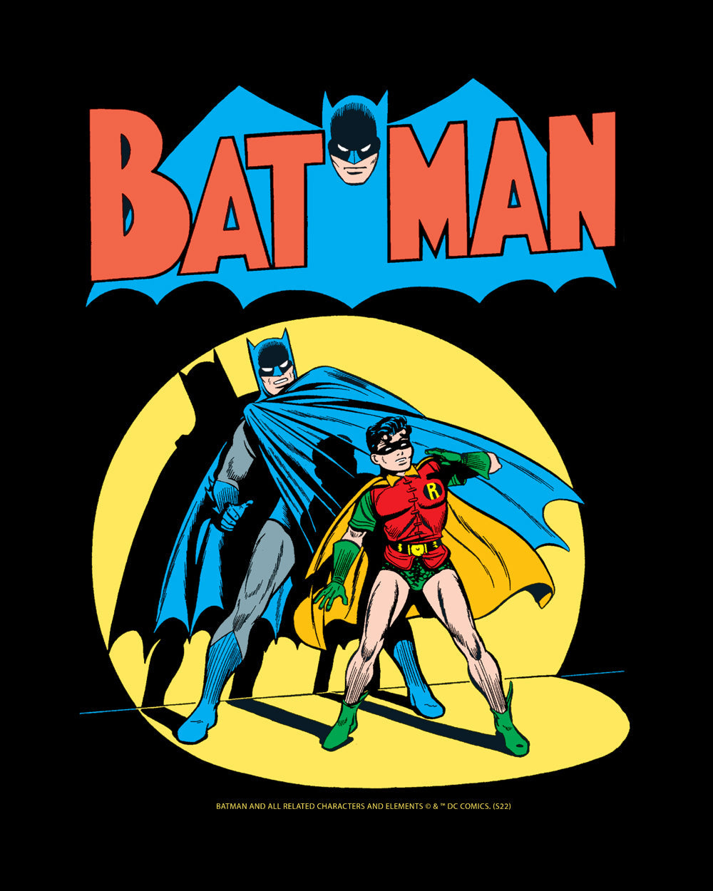 Batman And Robin Spotlight Dark Knight DC Comics Comic Book Superhero Villain Retro Vintage Officially Licensed Cotton T-Shirt