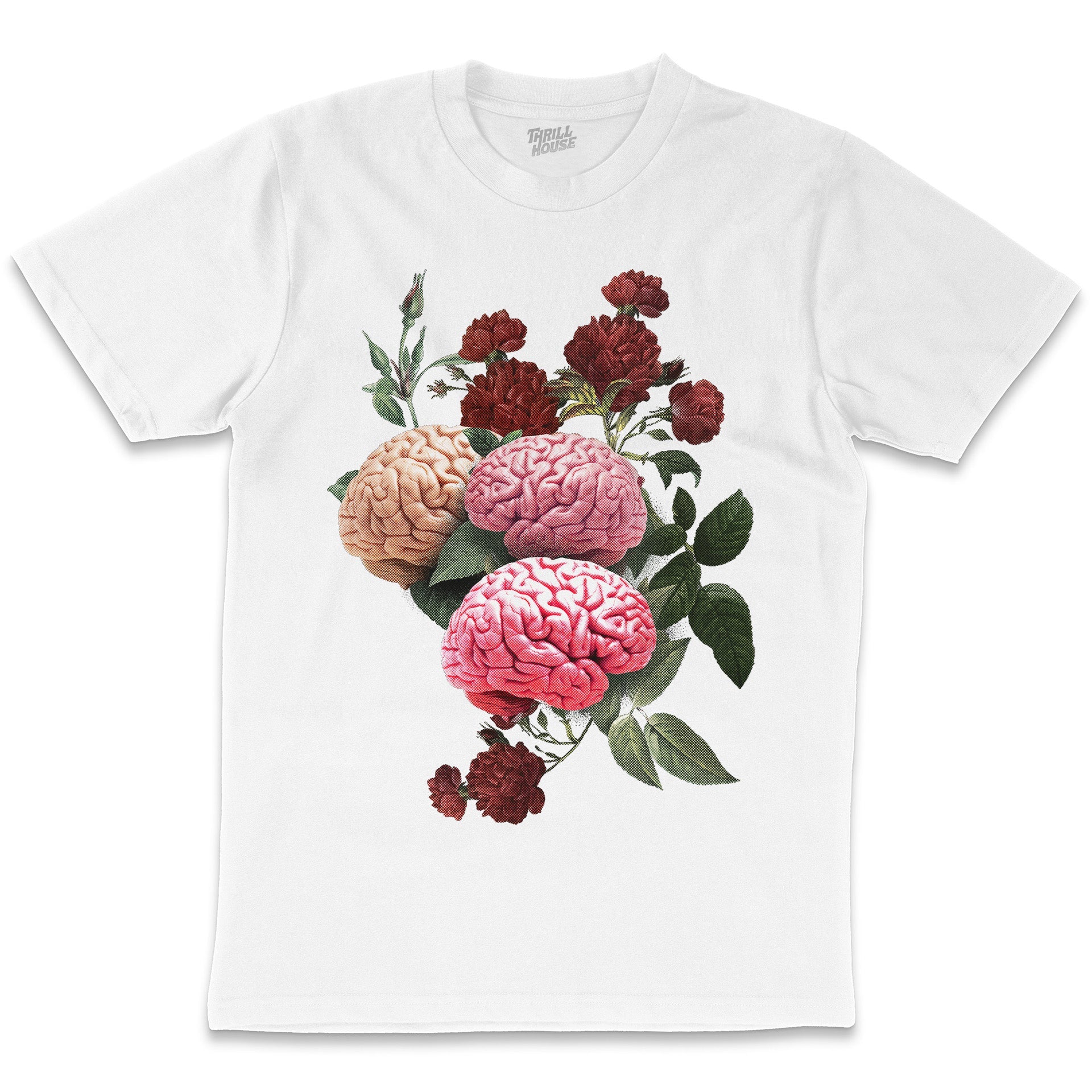 Beautiful Mind Nature Flowers Artsy Artistic Brain Cotton T-Shirt