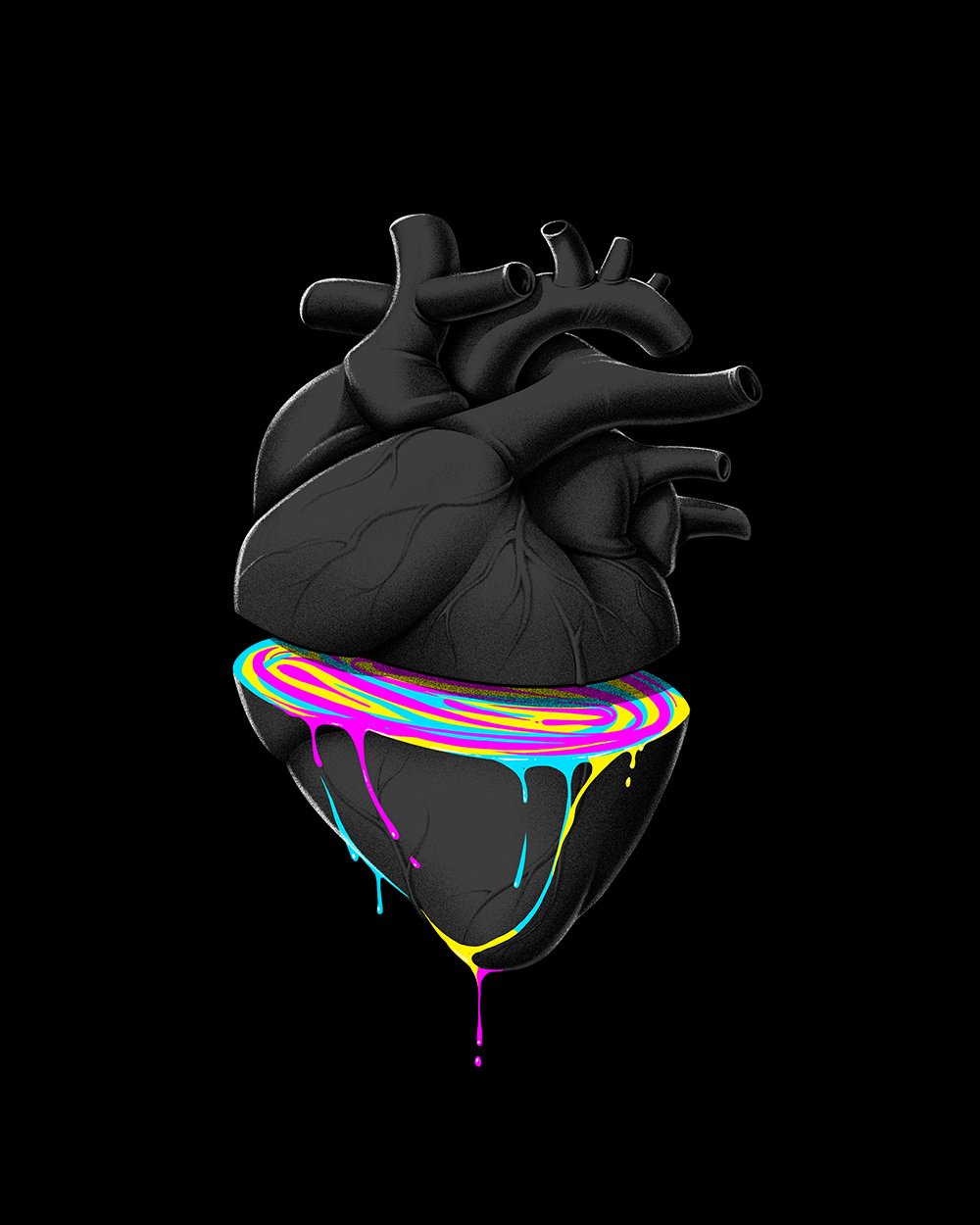 Bleeding Heart T-Shirt Australia Online #colour_black