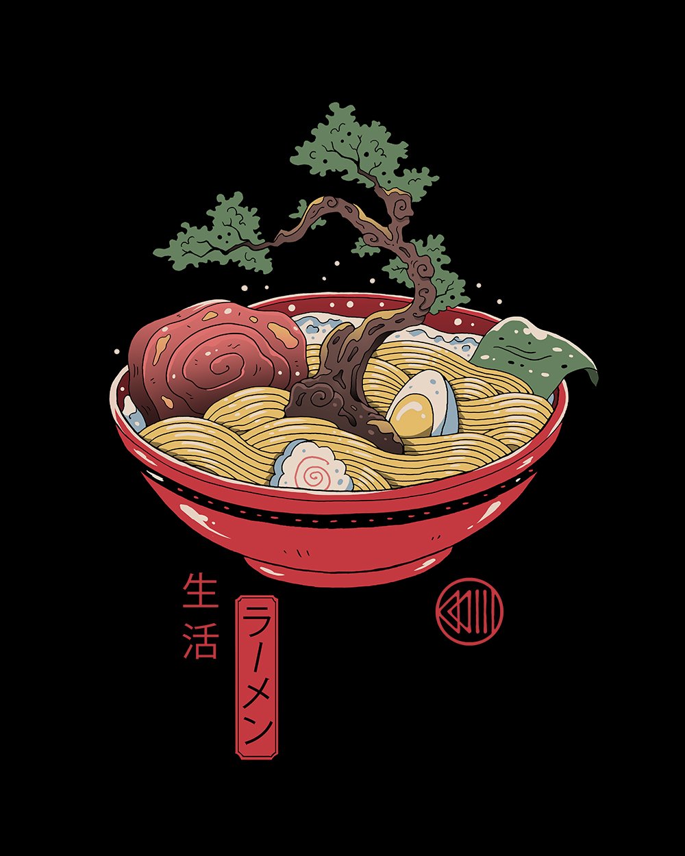 Bonsai Ramen T-Shirt Australia Online #colour_black