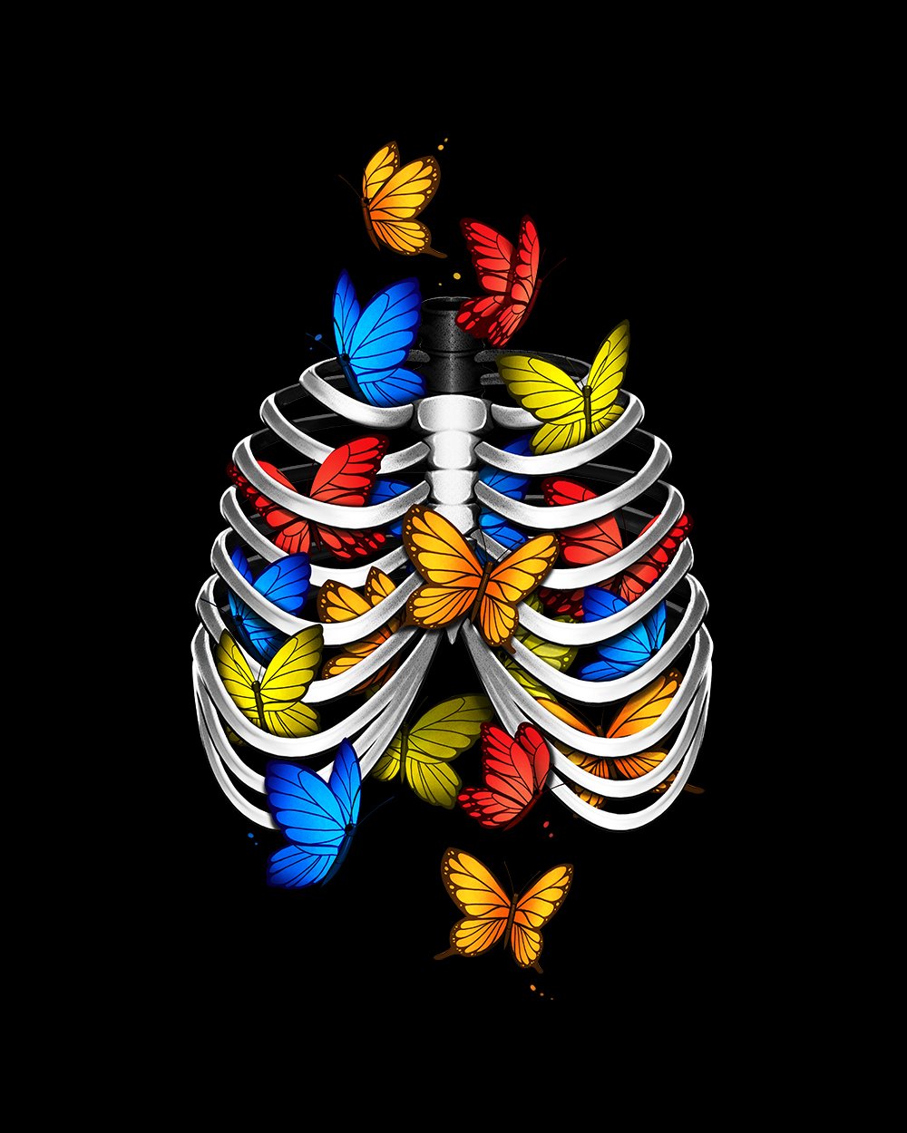 Butterflies in My Stomach T-Shirt Australia Online #colour_black