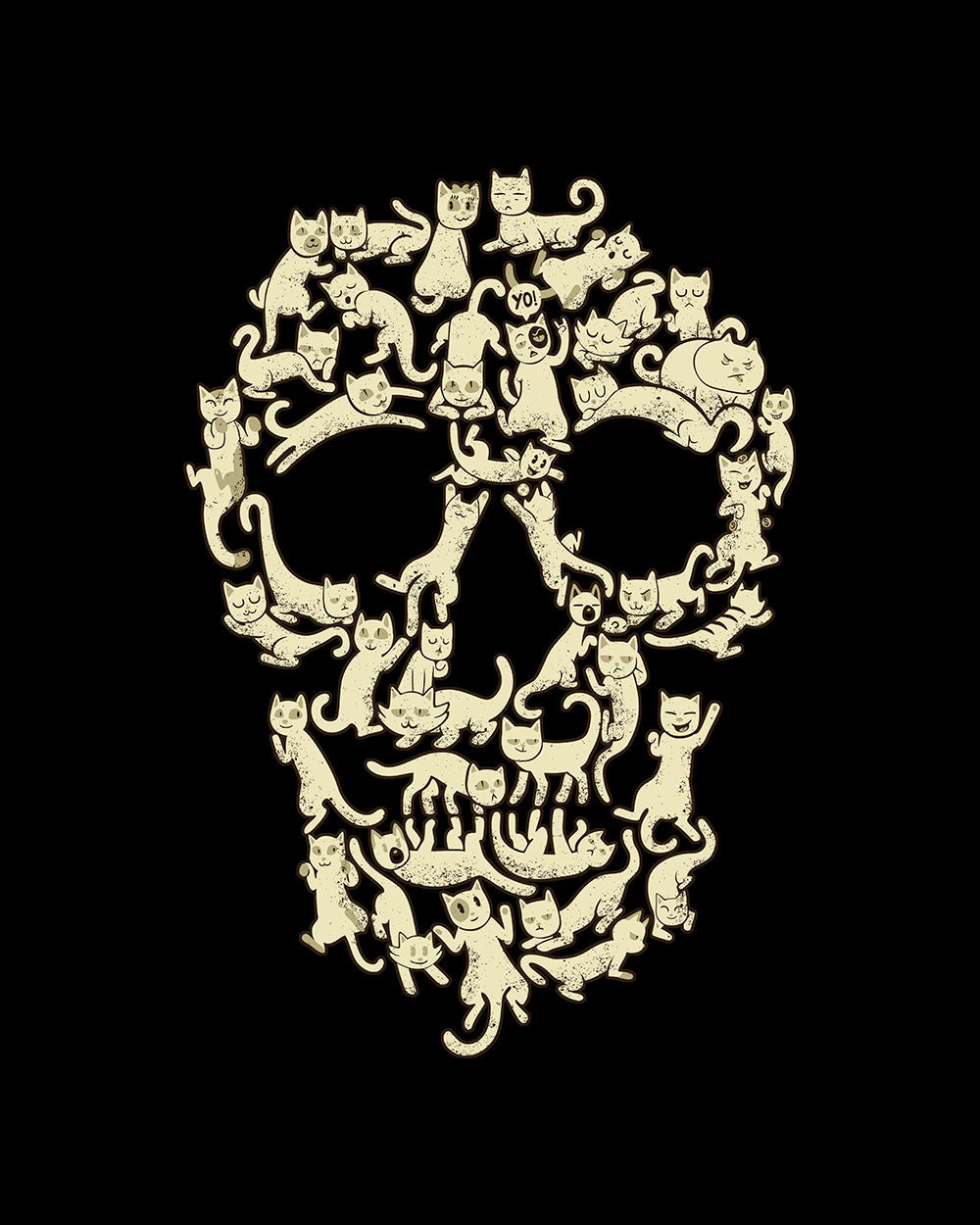Catskull T-Shirt Australia Online #colour_black