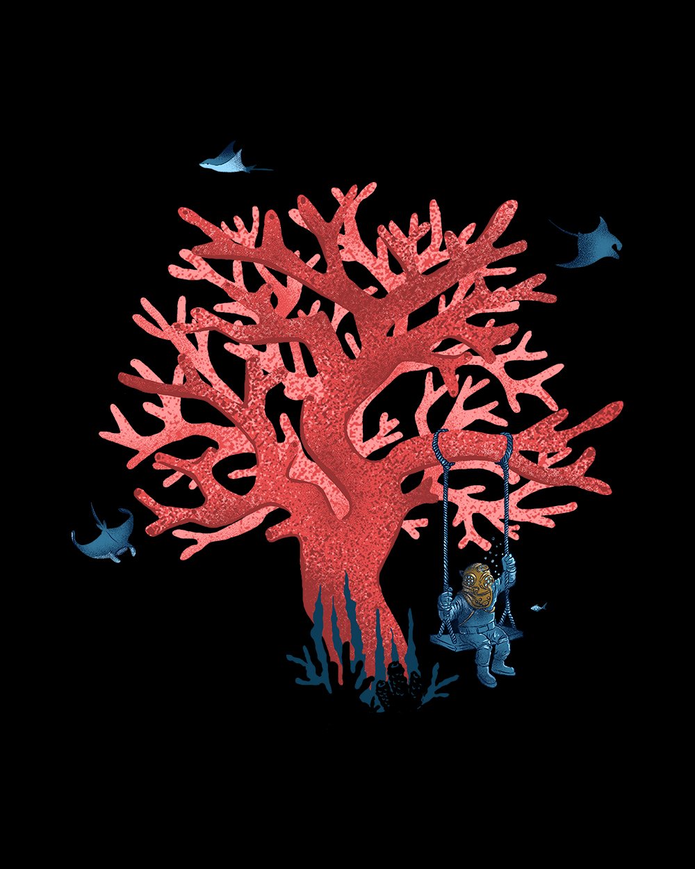 Coral Swing T-Shirt Australia Online #colour_black