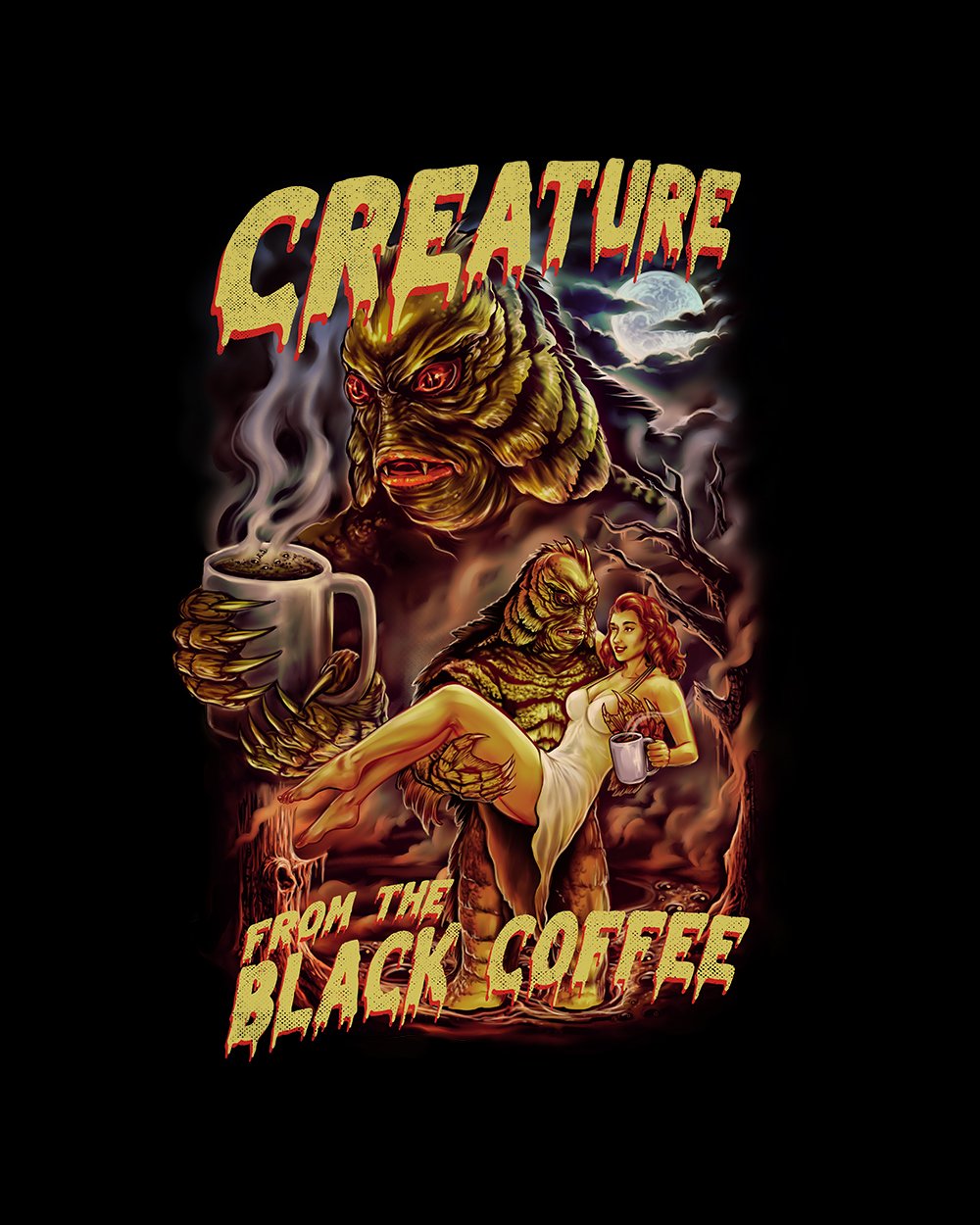 Creature from the Black Coffee T-Shirt Australia Online #colour_black