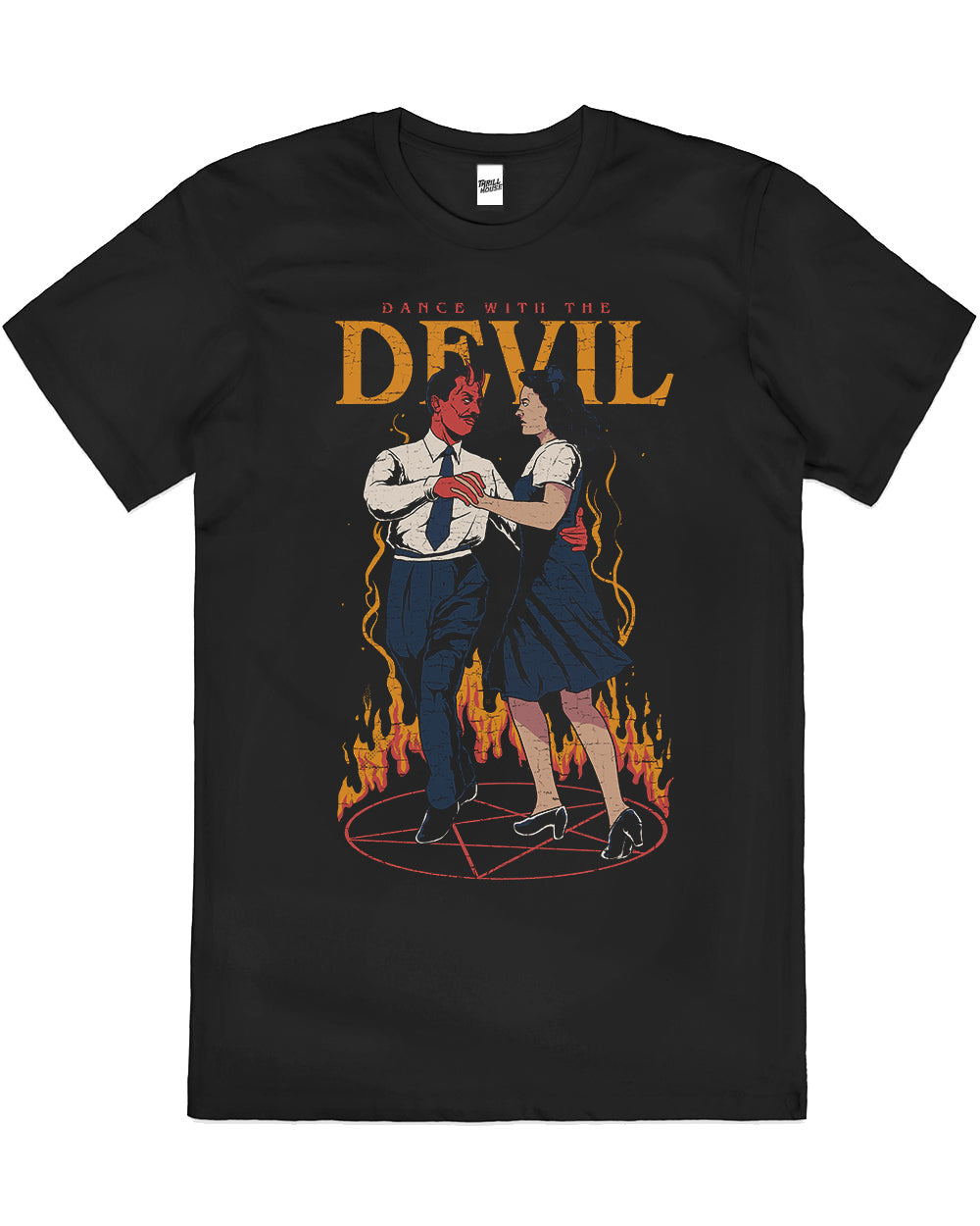 Dance With The Devil Dark Humour Satan Occult Funny Cotton T-Shirt