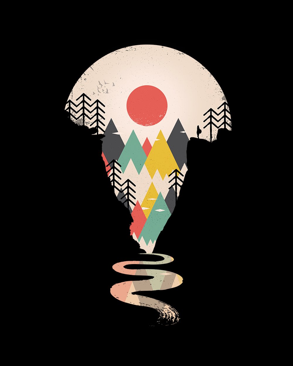 Exploring Landscapes T-Shirt Australia Online #colour_black