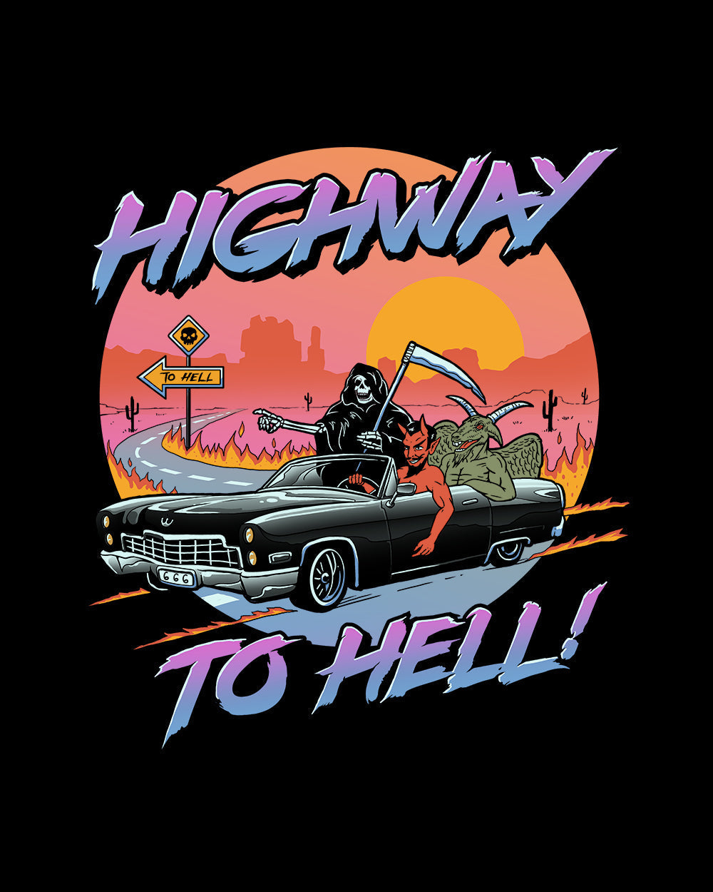 Highway to Hell T-Shirt Australia Online #colour_black
