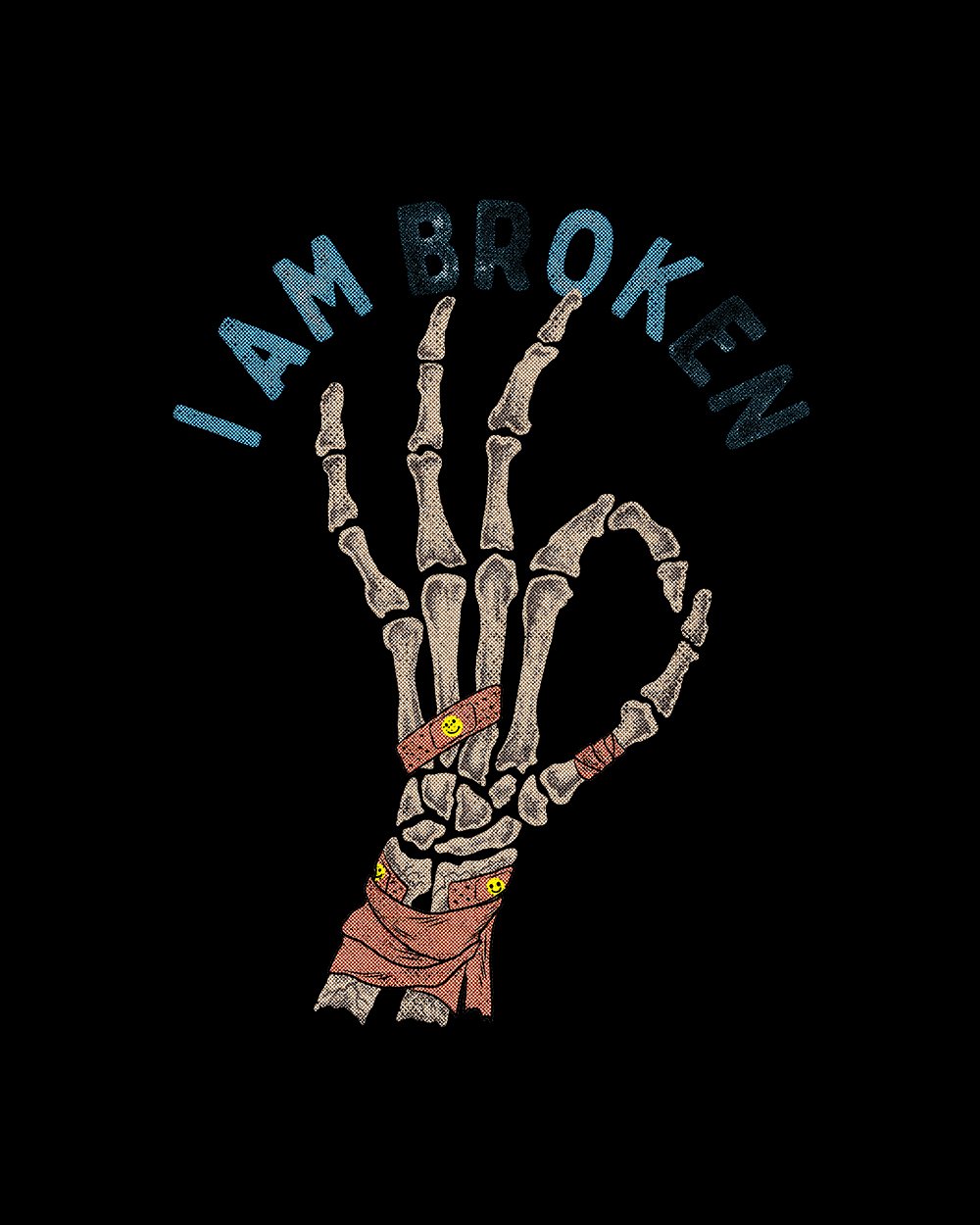I Am BR(OK)EN T-Shirt Australia Online #colour_black