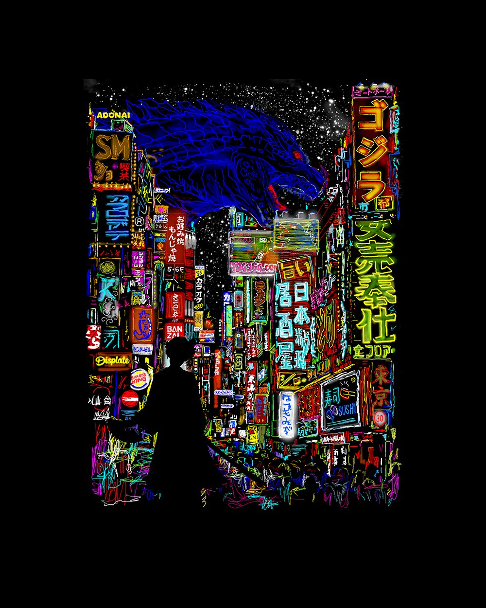 Kaiju City T-Shirt Australia Online #colour_black