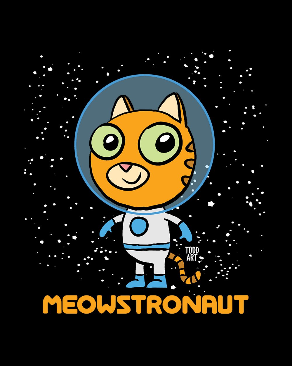 Meowstronaut T-Shirt Australia Online #colour_black