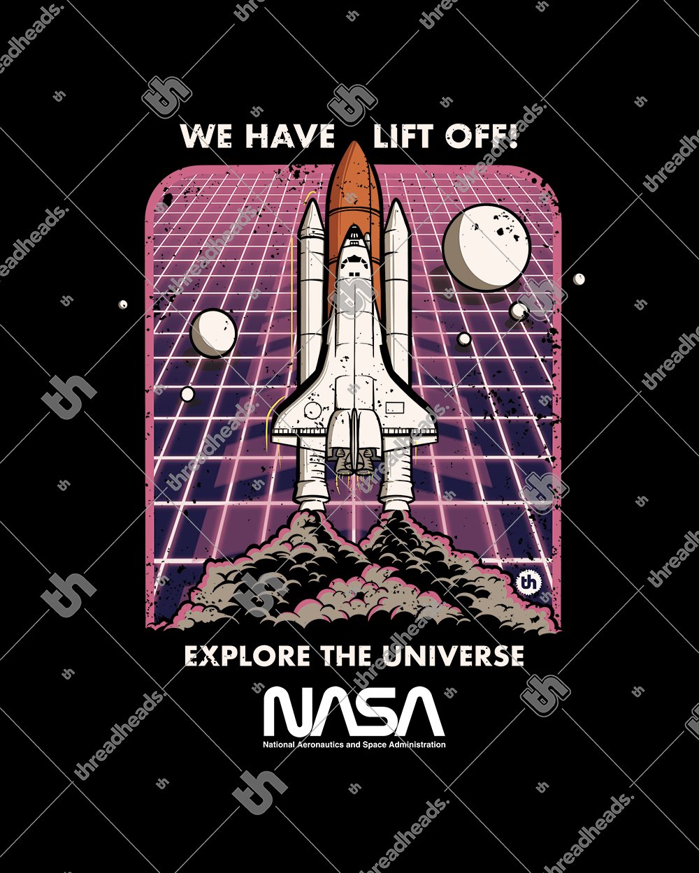 NASA Blast Off T-Shirt Australia Online #colour_black