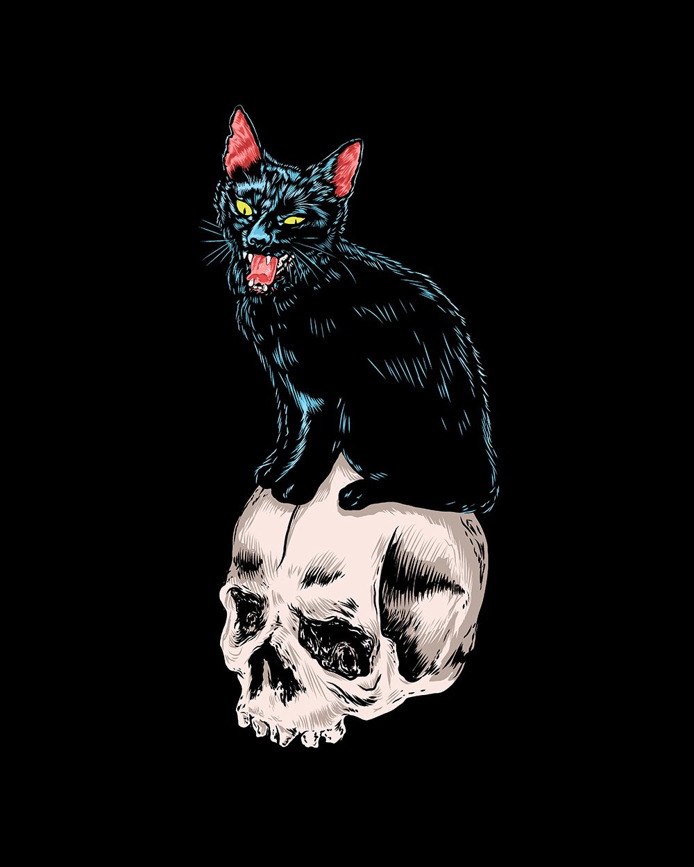 Nevermeow T-Shirt Australia Online #colour_black