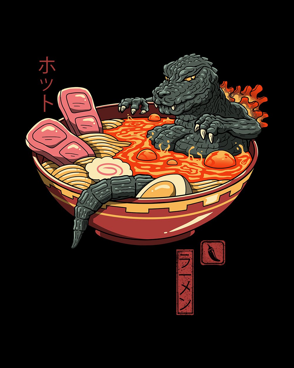Spicy Lava Ramen King T-Shirt Australia Online #colour_black