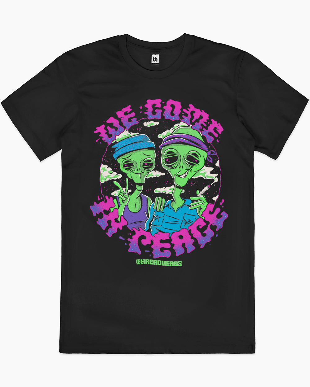 We Come in Peace T-Shirt Australia Online #colour_black