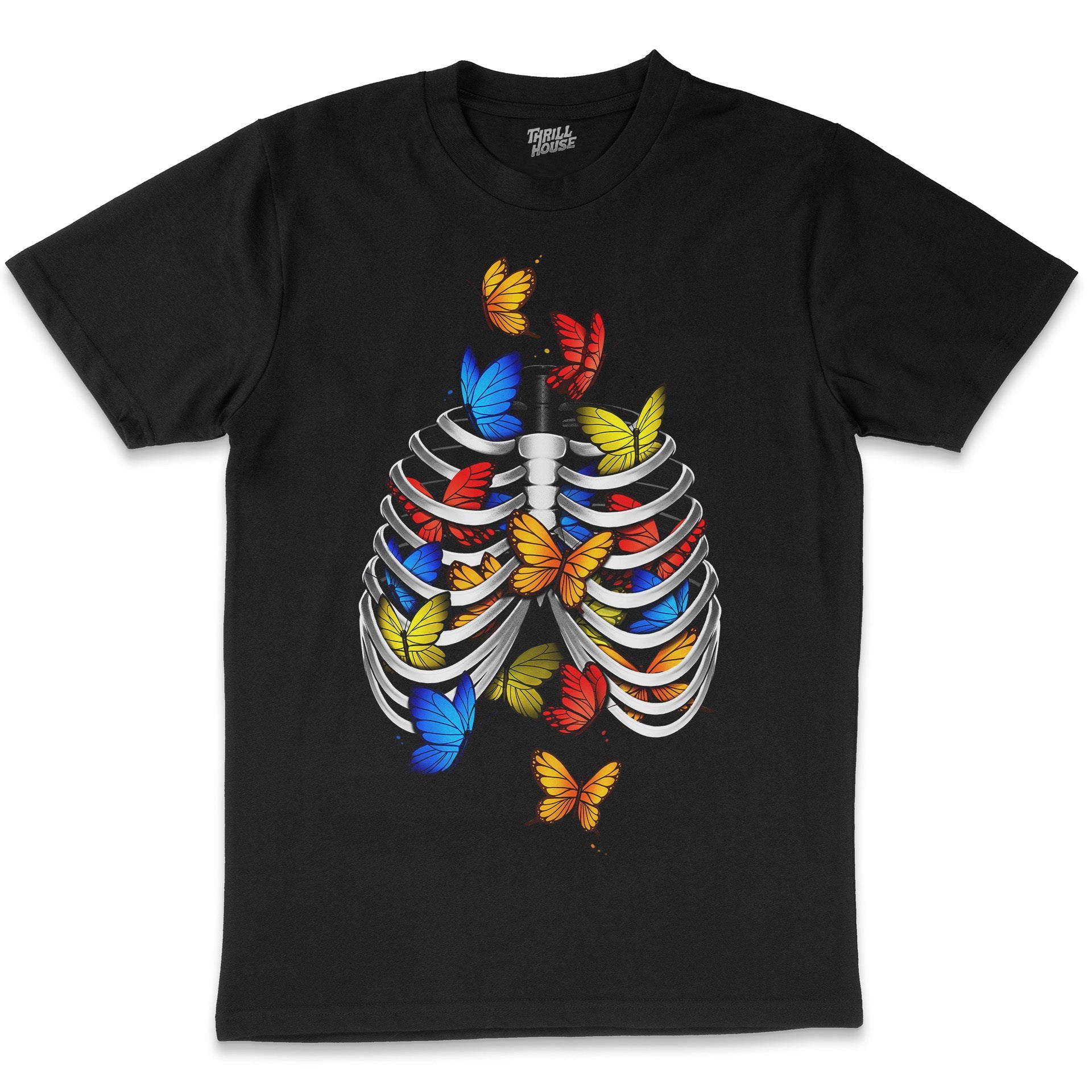 Butterflies in My Stomach Cute Nature Spring Insect Artsy Design Cotton T-Shirt