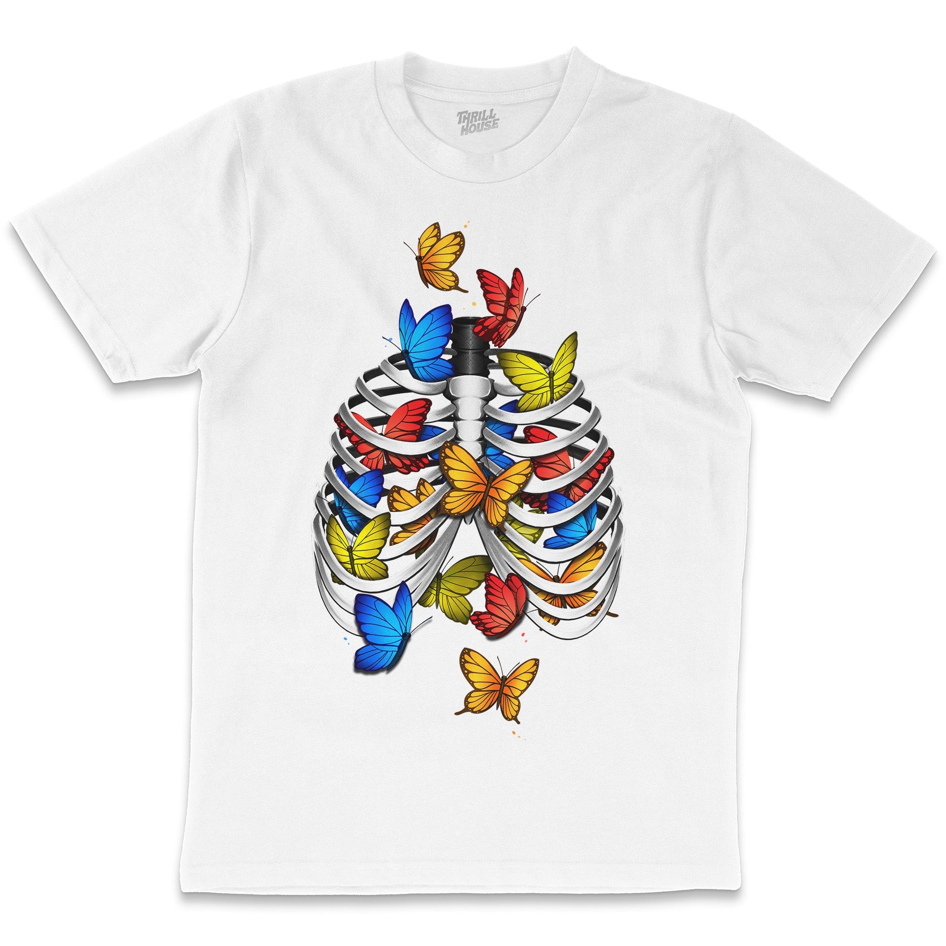 Butterflies in My Stomach Cute Nature Spring Insect Artsy Design Cotton T-Shirt