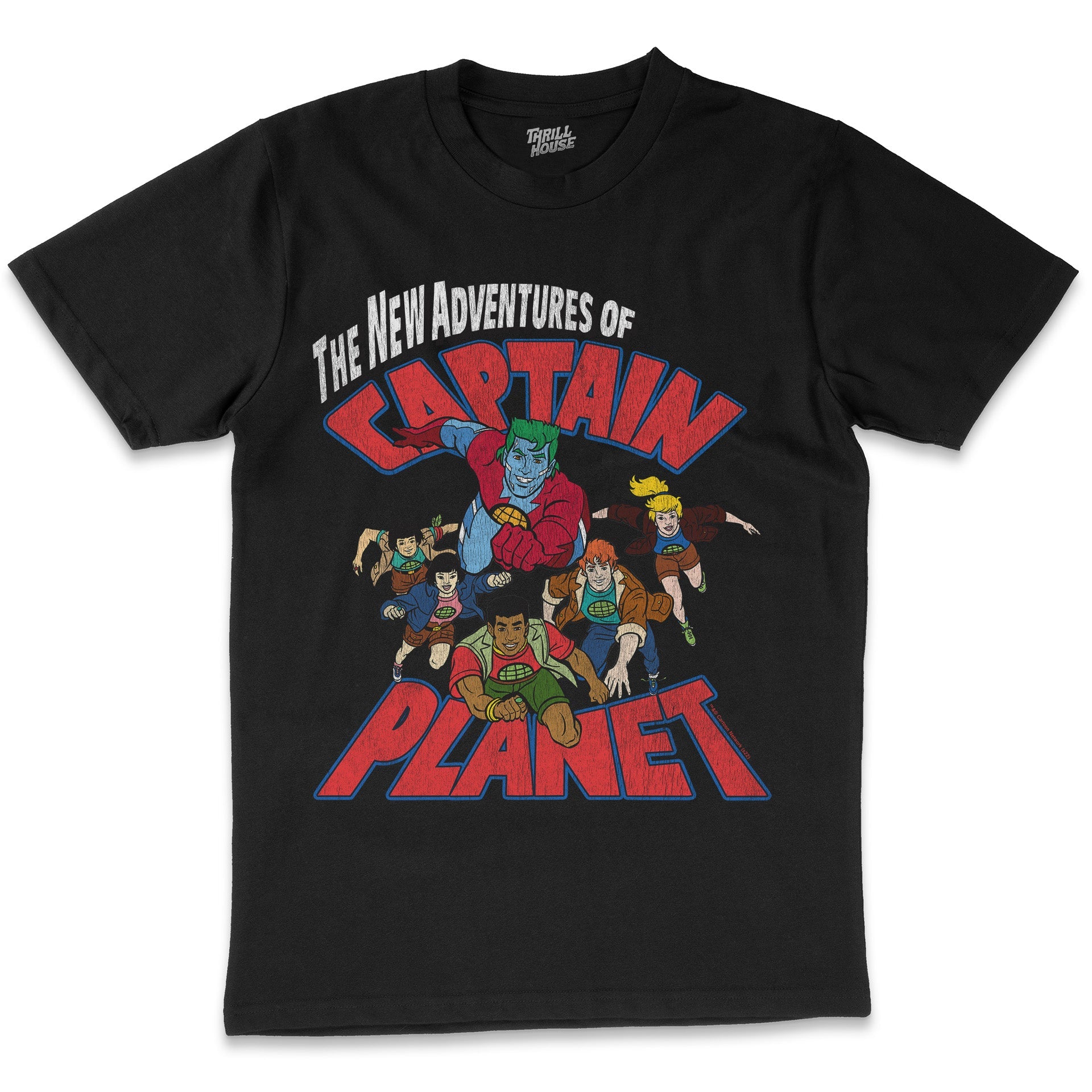 Captain Planet & The Planeteers Officially Licensed Retro Vintage 90s Superhero Cartoon Cotton T-Shirt
