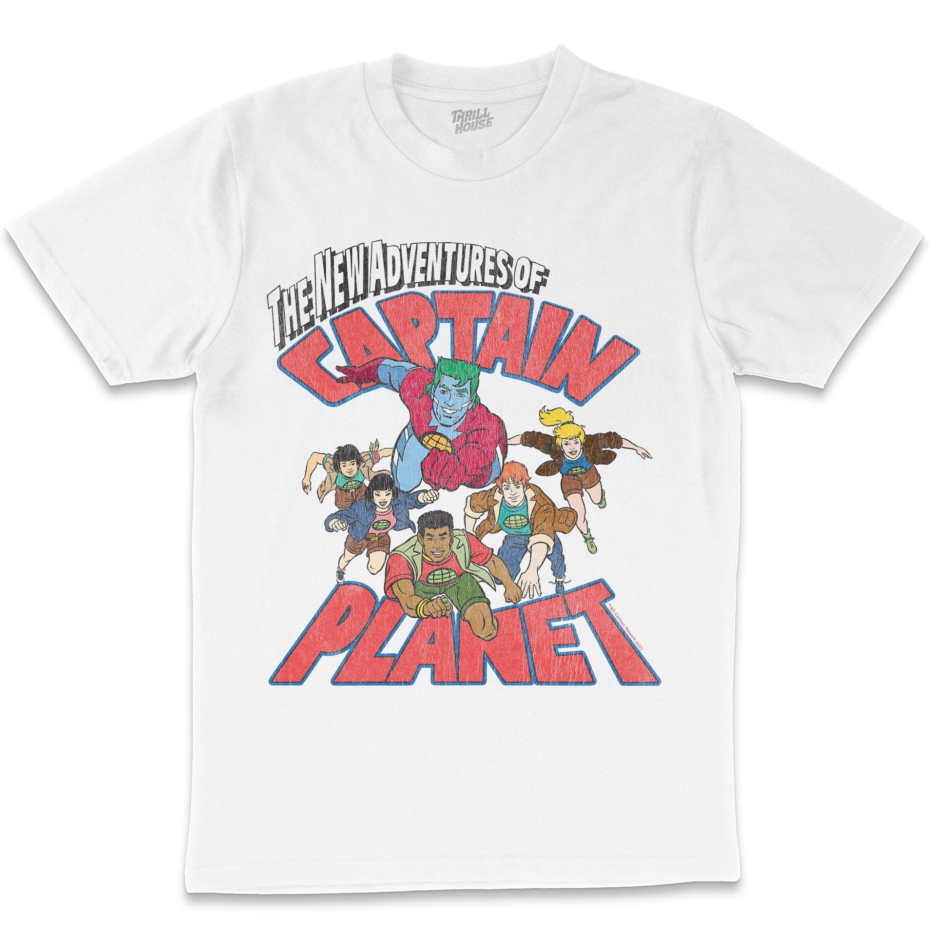 Captain Planet & The Planeteers Officially Licensed Retro Vintage 90s Superhero Cartoon Cotton T-Shirt