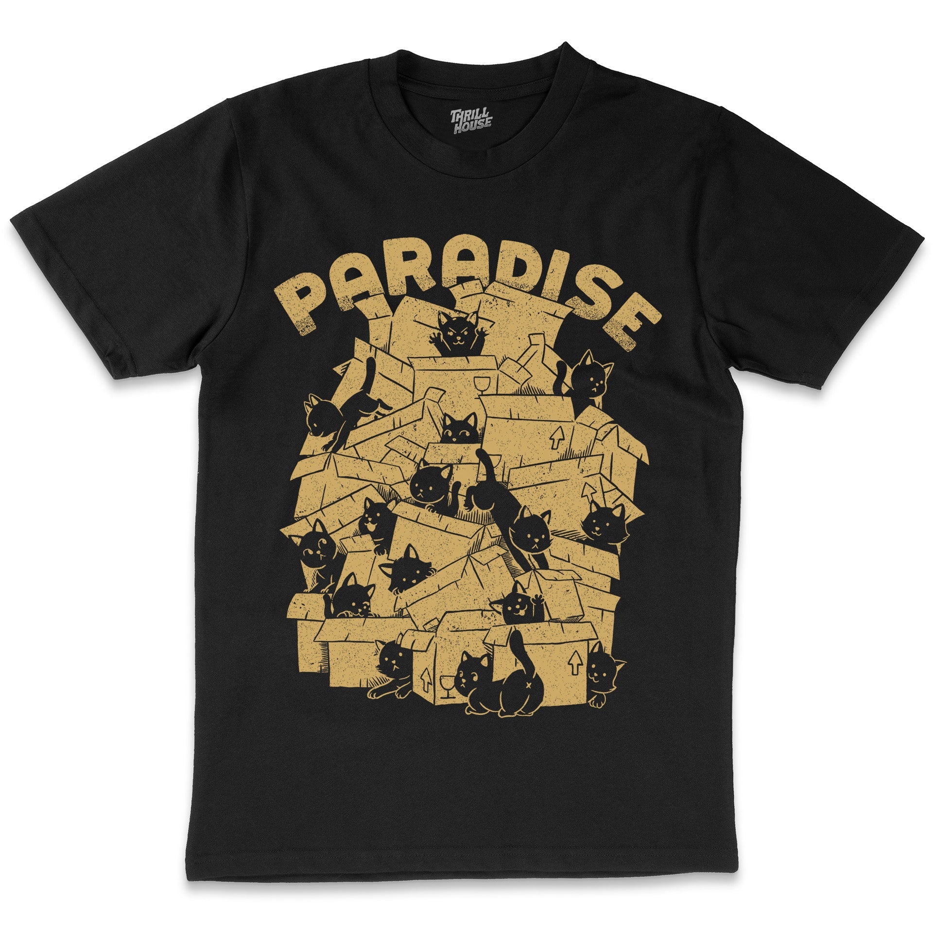 Cat Box Paradise Kitten Kitty In Boxes Funny Animal Cotton T-Shirt