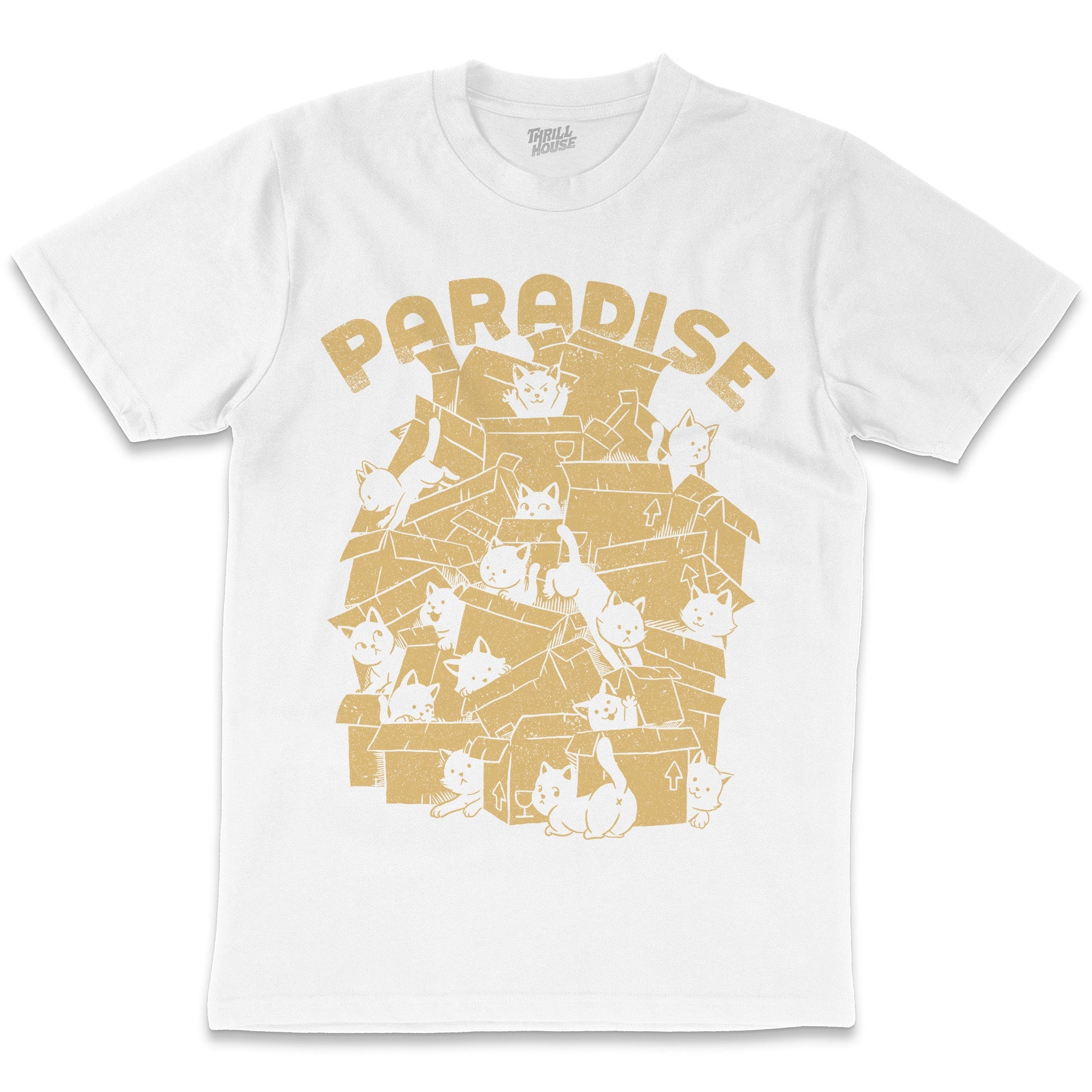 Cat Box Paradise Kitten Kitty In Boxes Funny Animal Cotton T-Shirt