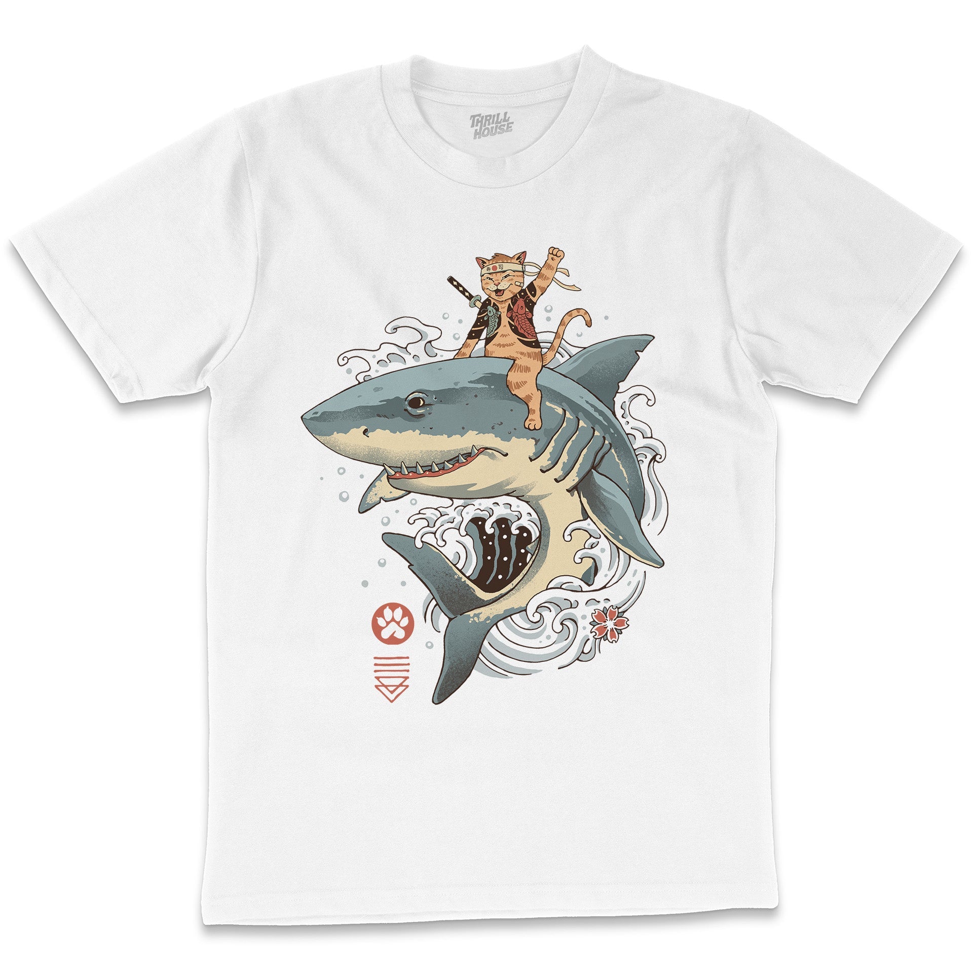 Shark shop kitten shirt