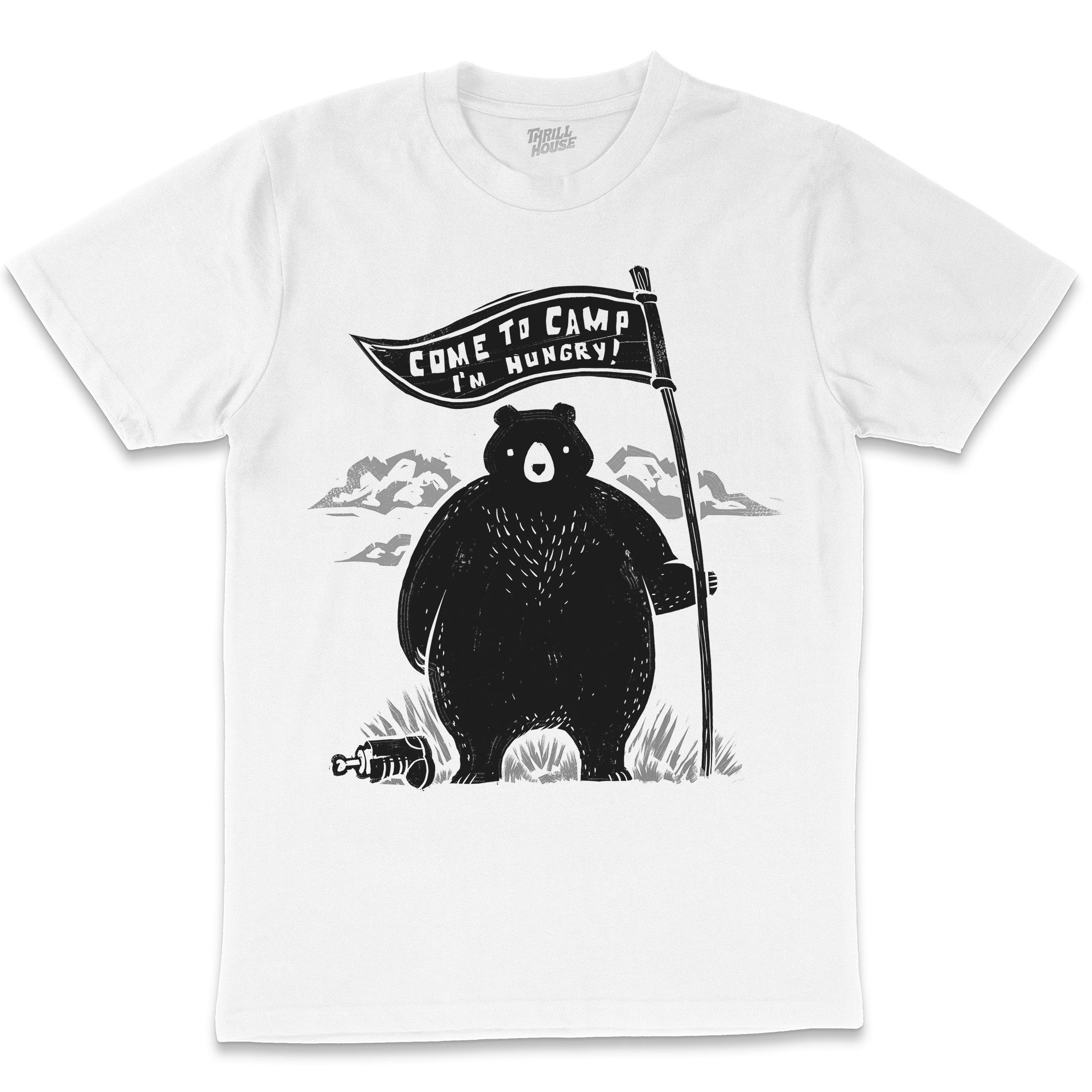 Come to Camp Funny Camping Bear Woods Slogan Animal Outdoors Cotton T-Shirt