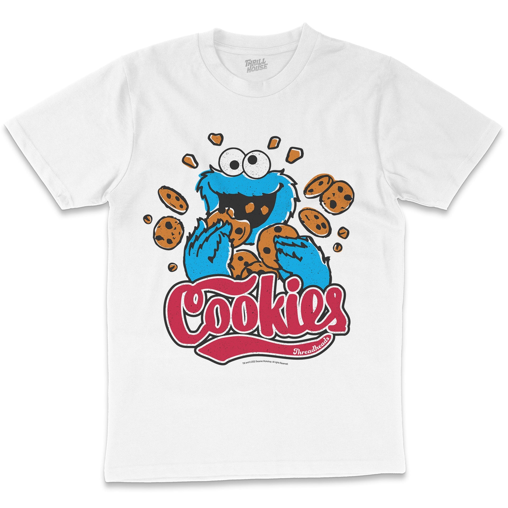 Sesame Street Cookie Monster Cookies Classic Retro Vintage Educational Puppet TV Program Officially Licensed T-Shirt