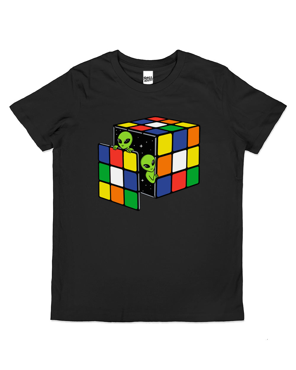 Cube Space Kids Aliens Stars Planets Retro Game Funny Cute Cool Cotton Novelty T-Shirt