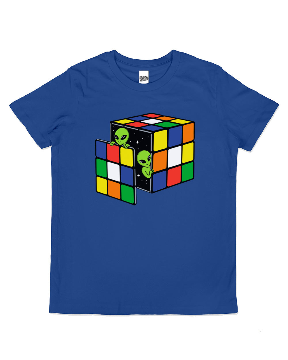 Cube Space Kids Aliens Stars Planets Retro Game Funny Cute Cool Cotton Novelty T-Shirt