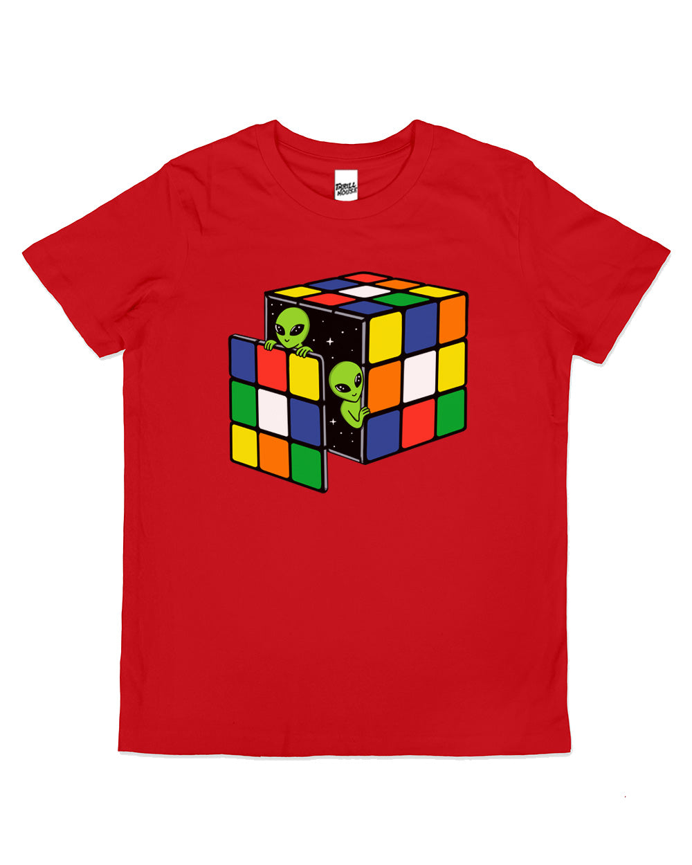 Cube Space Kids Aliens Stars Planets Retro Game Funny Cute Cool Cotton Novelty T-Shirt