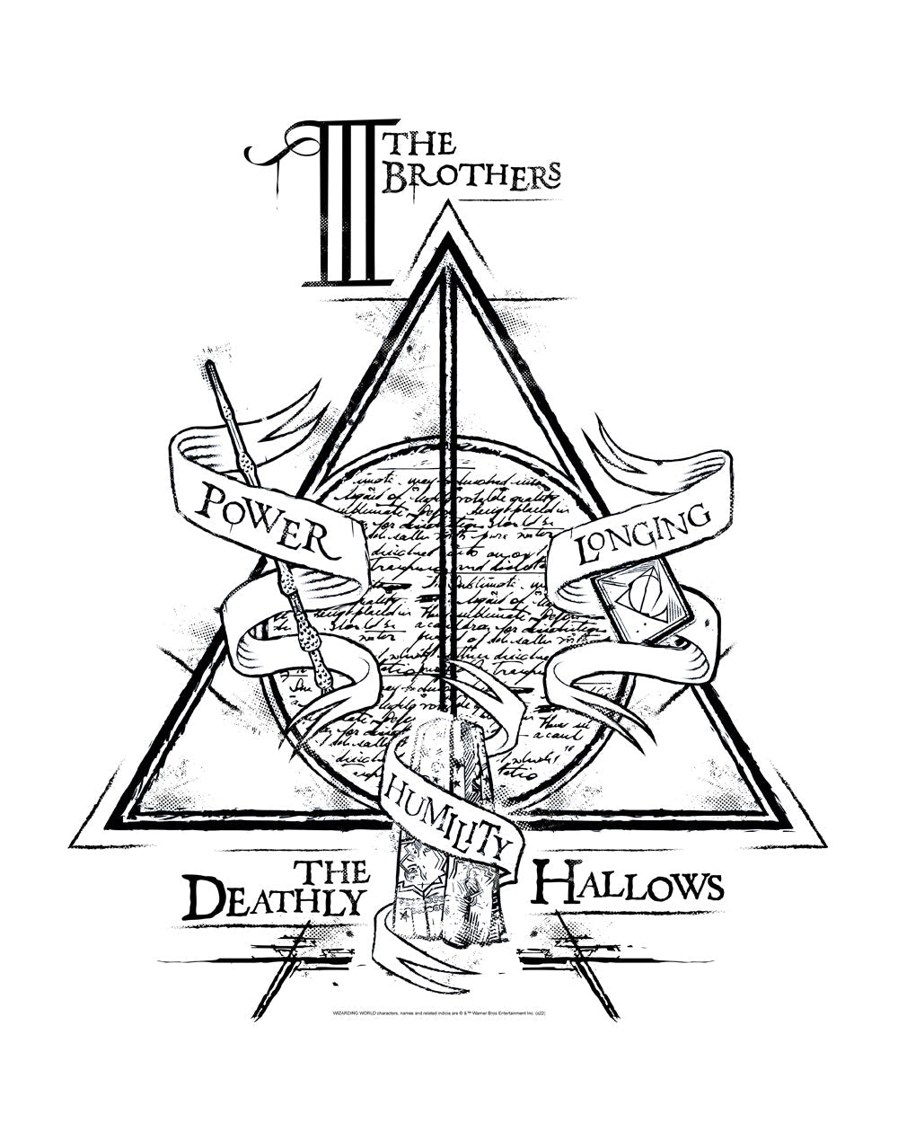 Harry Potter Deathly Hallows Logo Alt Symbol Wizard World Slytherin Voldemort Officially Licensed Cotton T-Shirt