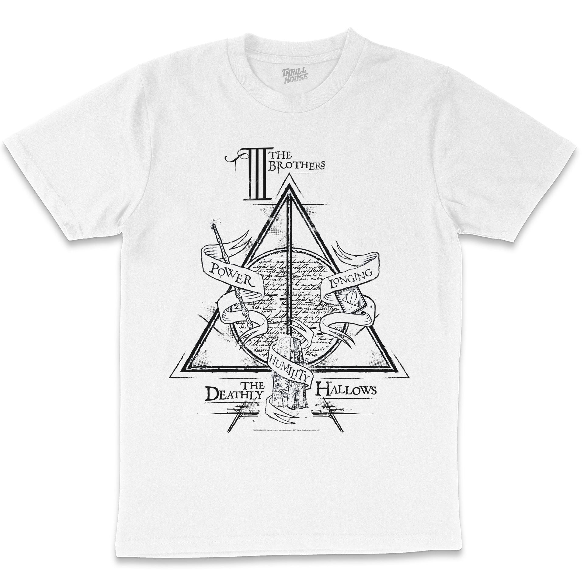 Harry Potter Deathly Hallows Logo Alt Symbol Wizard World Slytherin Voldemort Officially Licensed Cotton T-Shirt