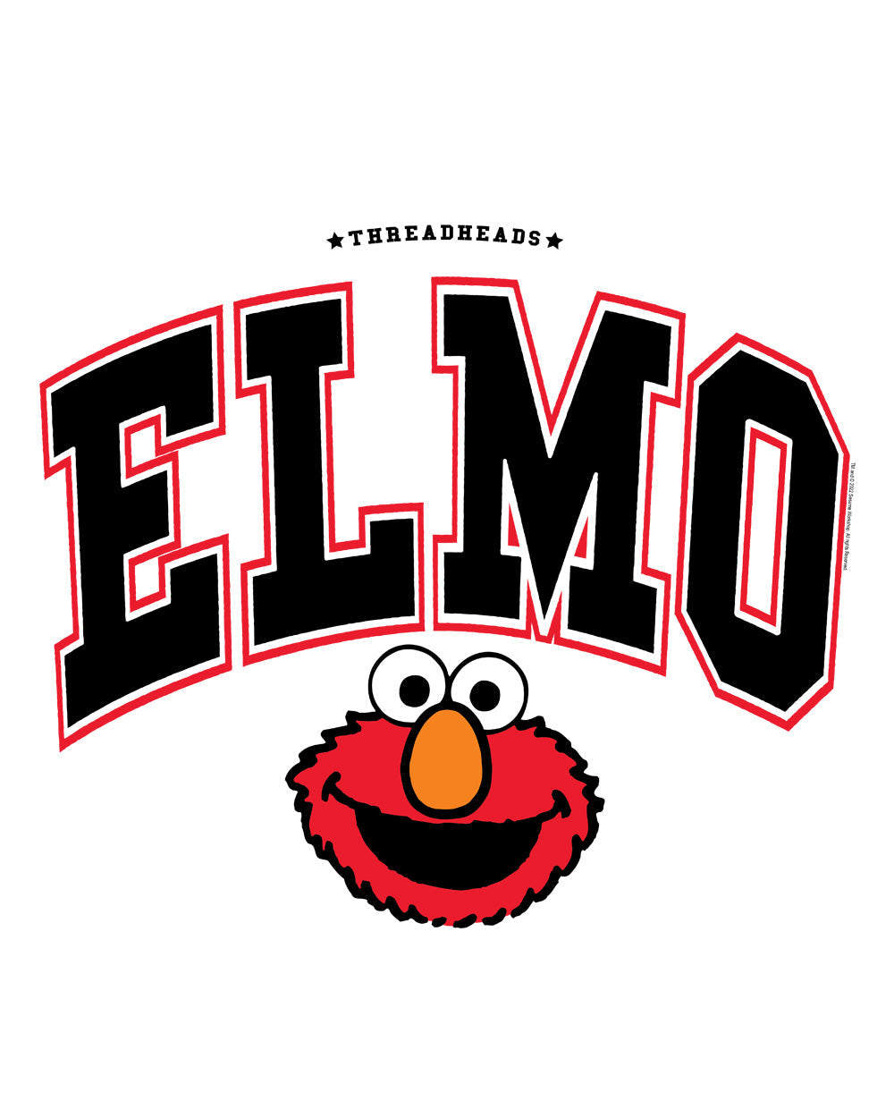 Sesame Street Elmo College Classic Retro Vintage Educational Puppet TV Program Officially Licensed T-Shirt