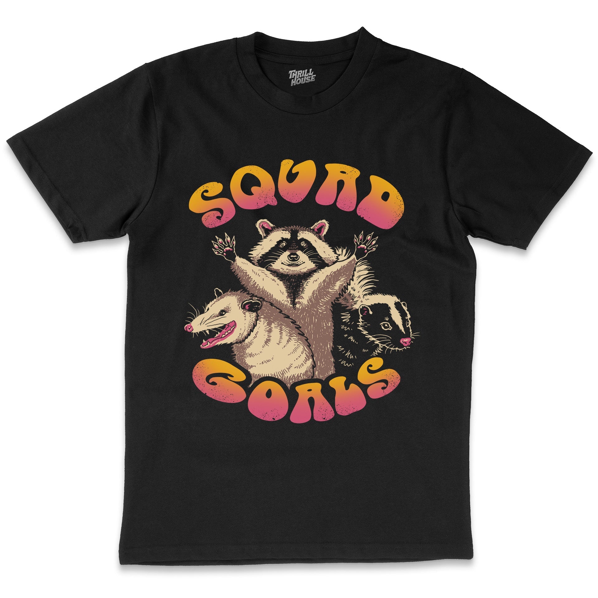 Forbidden Squad Funny Animal Raccoon Possum Skunk Vermin Rodent Slogan Cotton T-Shirt